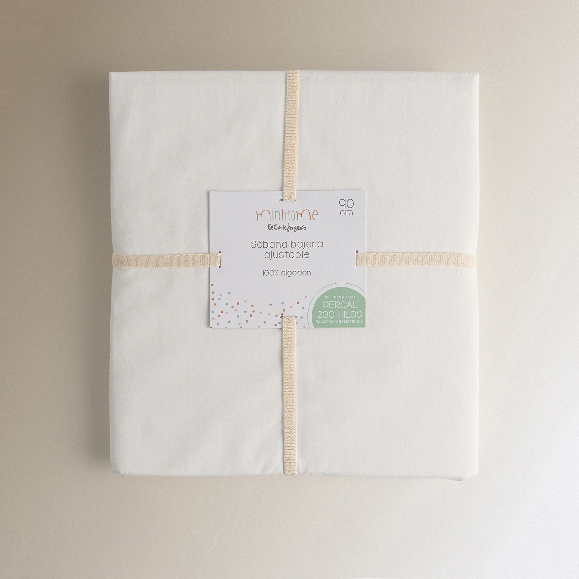 Sábana bajera infantil algodón sostenible New Fit Kids Mini Home - El Corte Inglés - Crudo Cama 90 cm Crudo-5