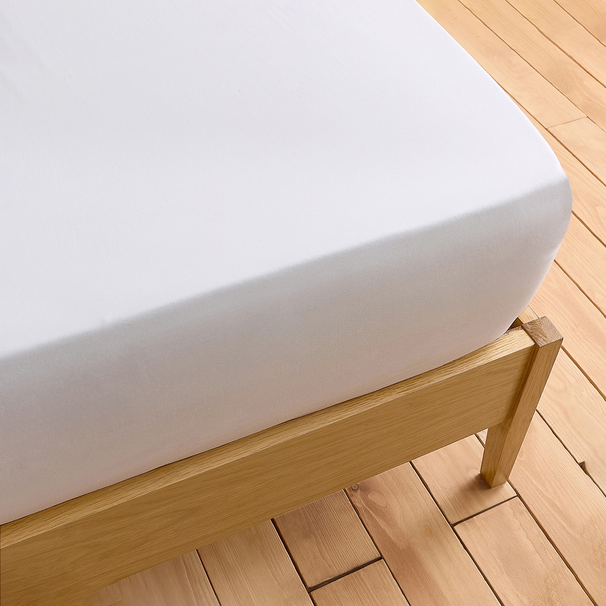 Sábana bajera infantil algodón sostenible New Fit Kids Mini Home - El Corte Inglés - Blanco Cama 90 cm Blanco-2