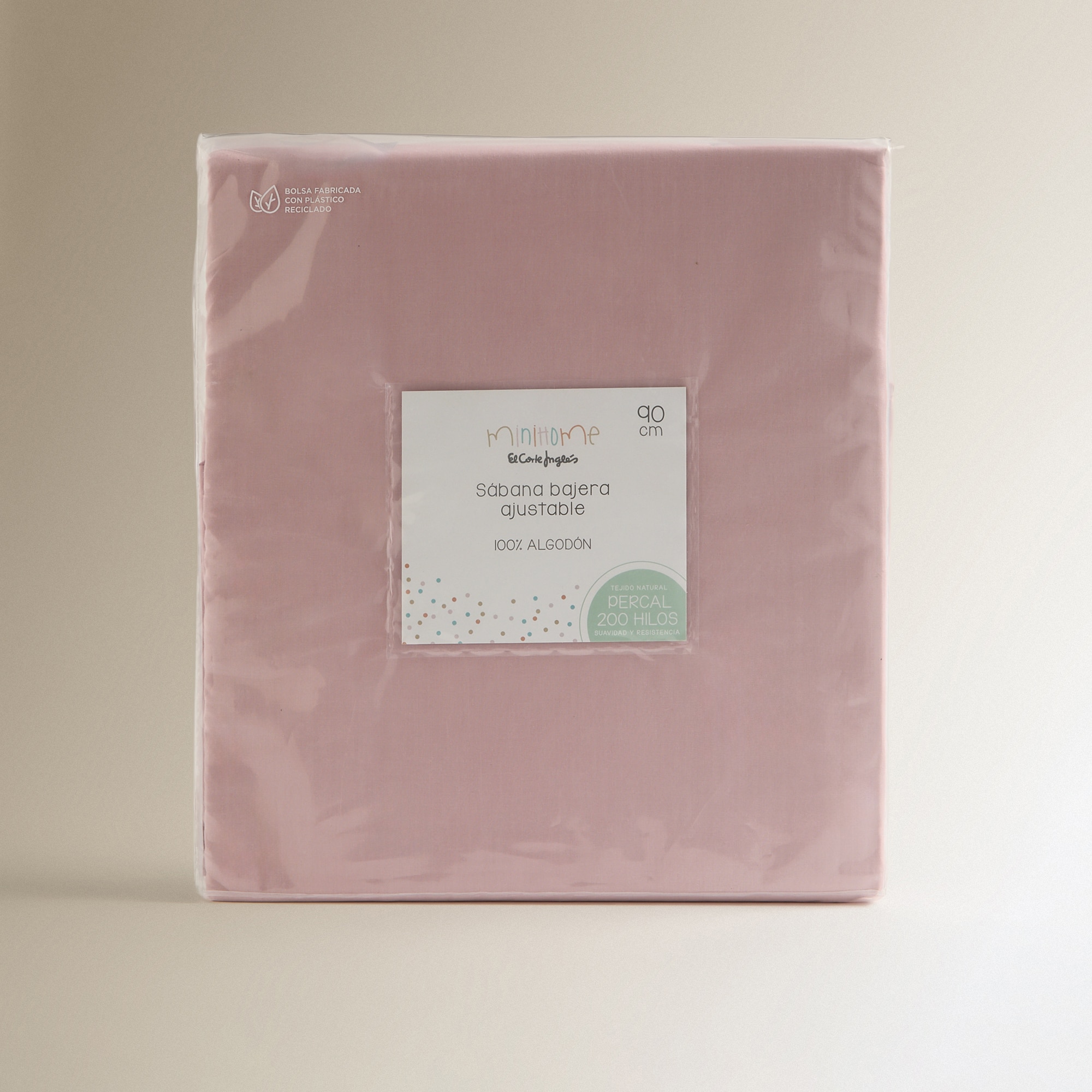Sábana bajera infantil algodón sostenible New Fit Kids Mini Home - El Corte Inglés - Peonía Cama 90 cm Peonía-4