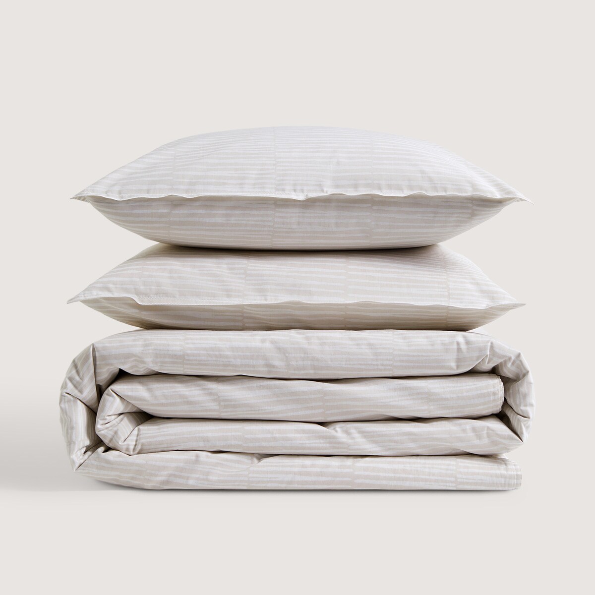 Conjunto de Capa de Edredão de Algodão Geo Bege-2