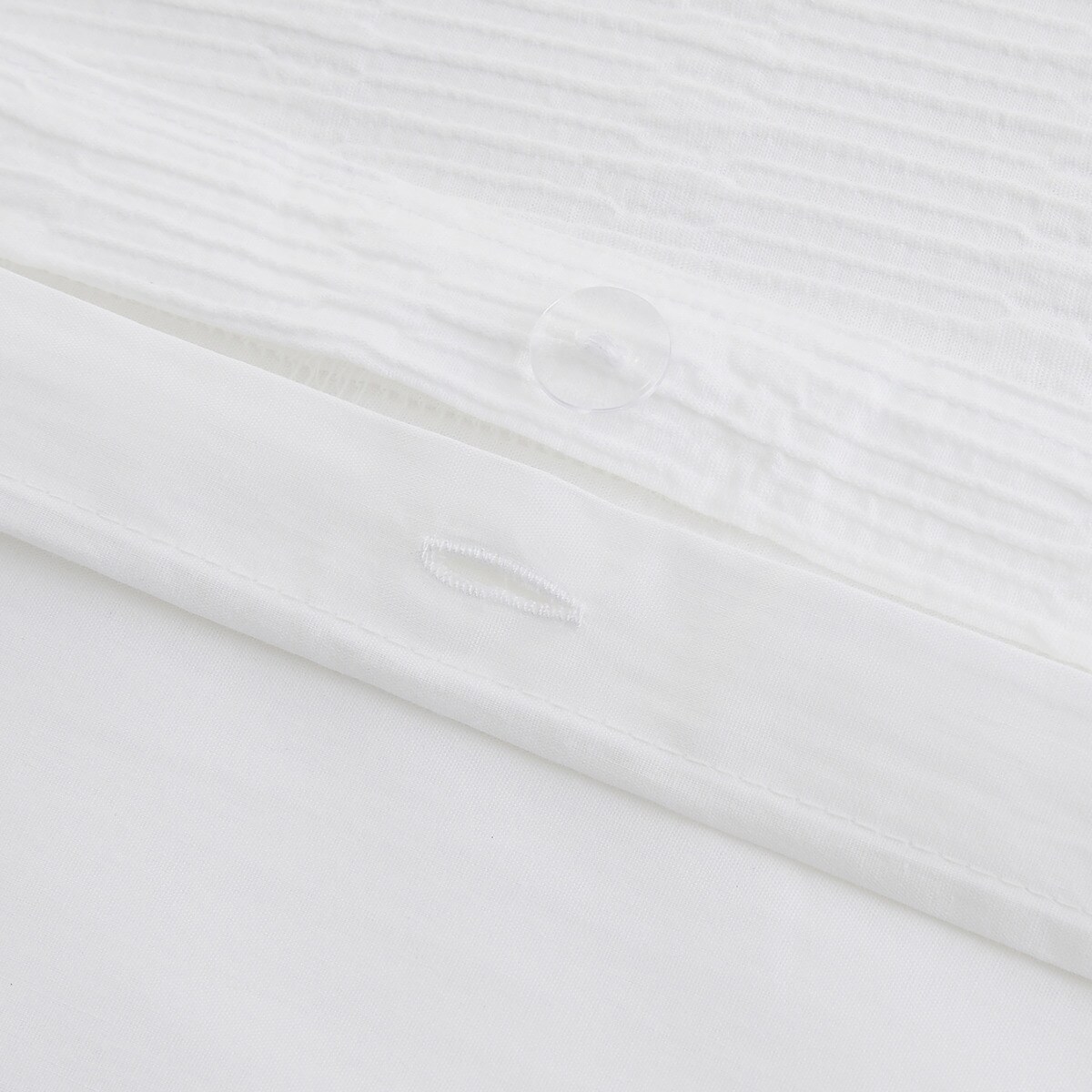 Conjunto de capa de edredão em algodão Ocean Branco-3