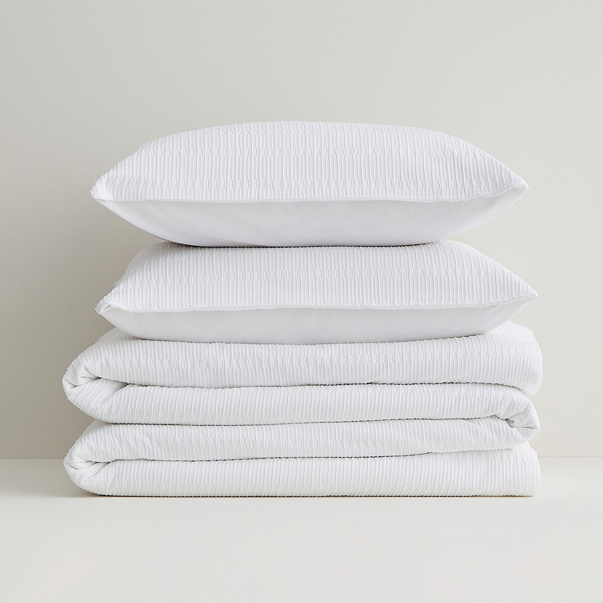 Conjunto de capa de edredão em algodão Ocean Branco-5