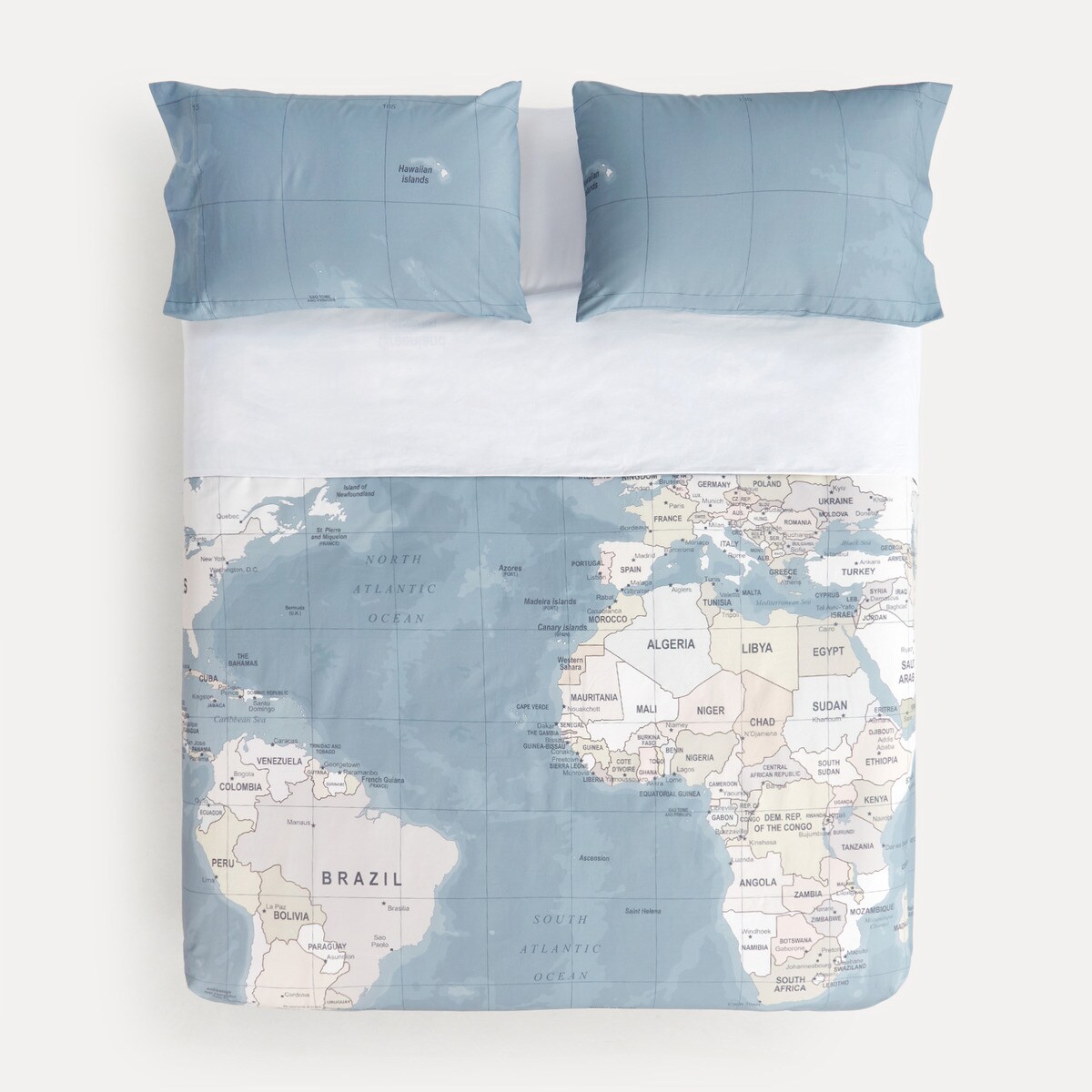Conjunto de capa de edredão de algodão Mapa El Corte Inglés Branco-5