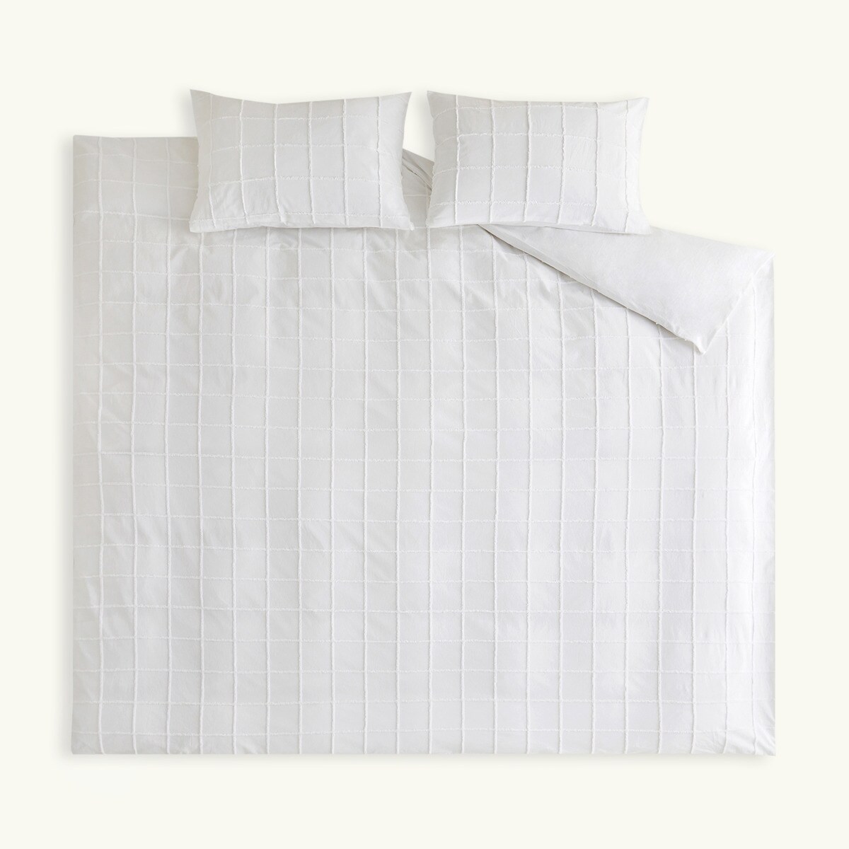 Jogo de Capa de Edredão de Algodão Neo Branco-4