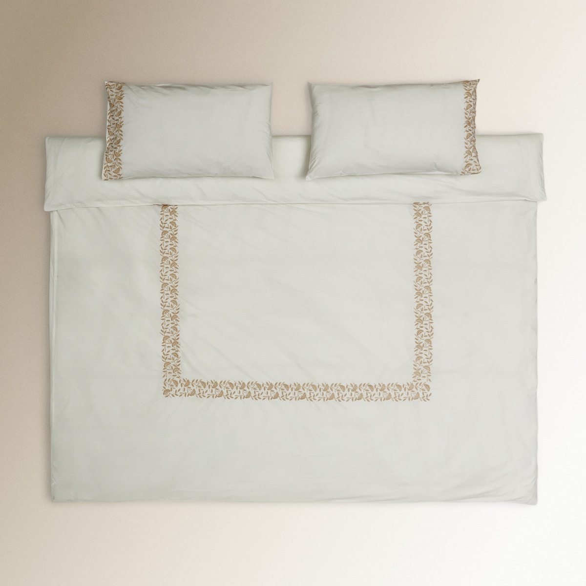 Juego de funda nórdica algodón percal Margot El Corte Inglés Beige-2