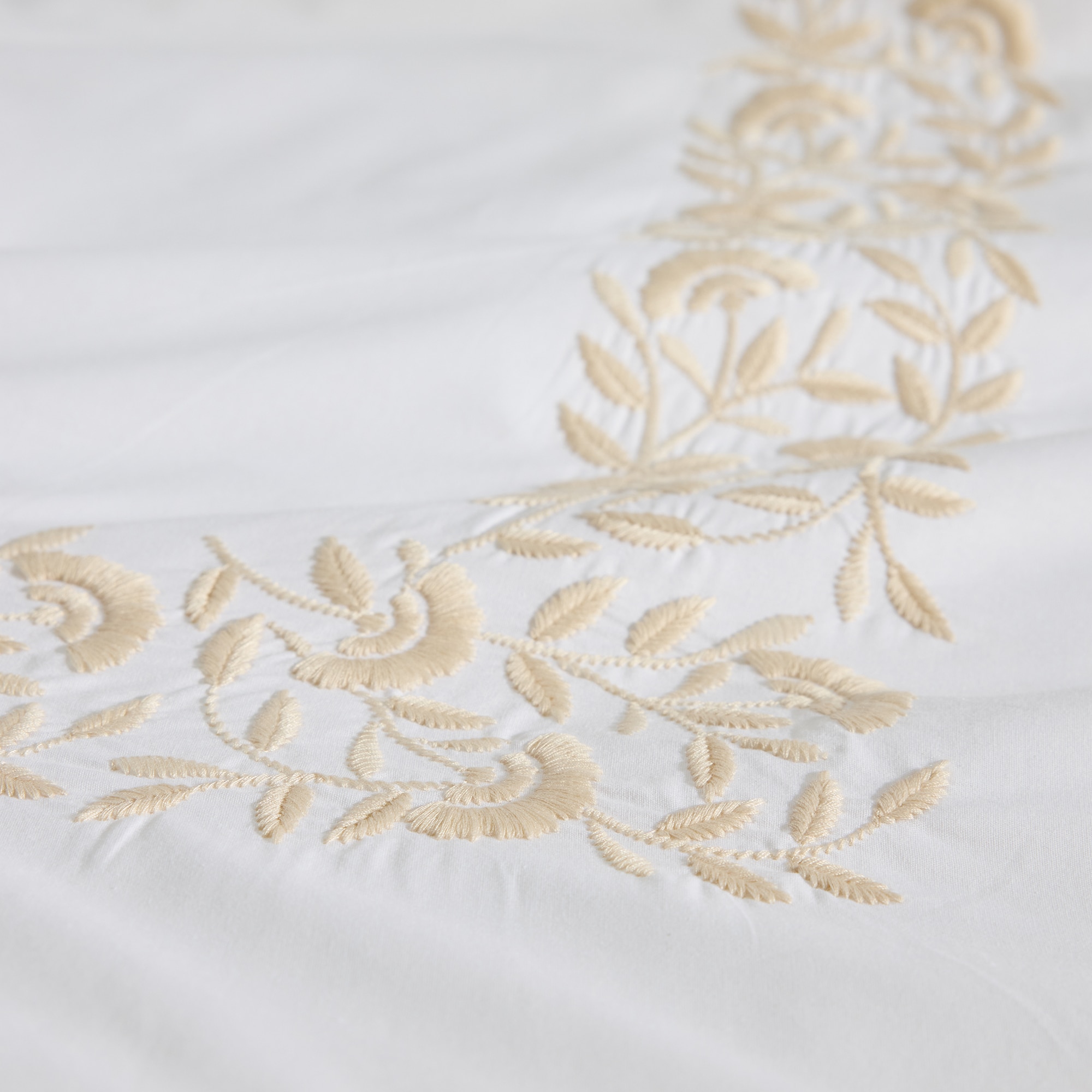 Conjunto de Capa de Edredão de Algodão Percal Margot Bege-4