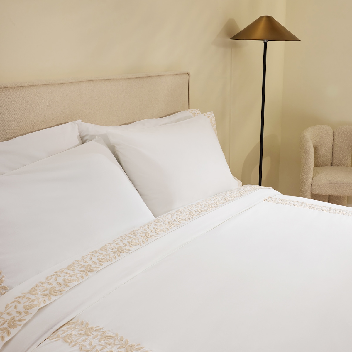 Juego de funda nórdica algodón percal Margot El Corte Inglés Beige-7