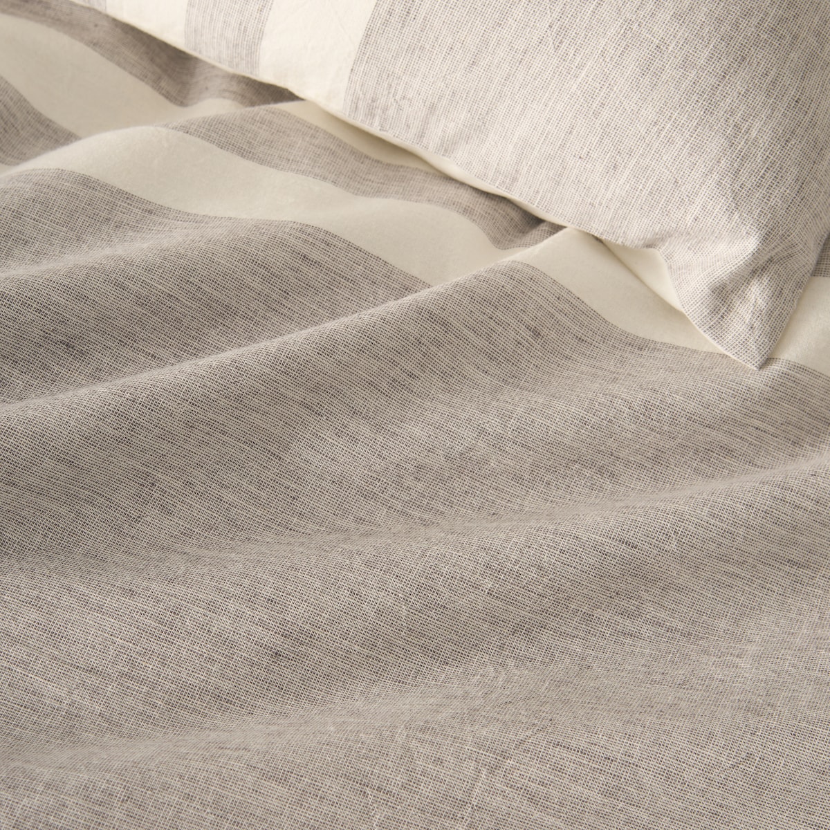 Conjunto de Capa de Edredão de Algodão e Linho André Cinzento-4