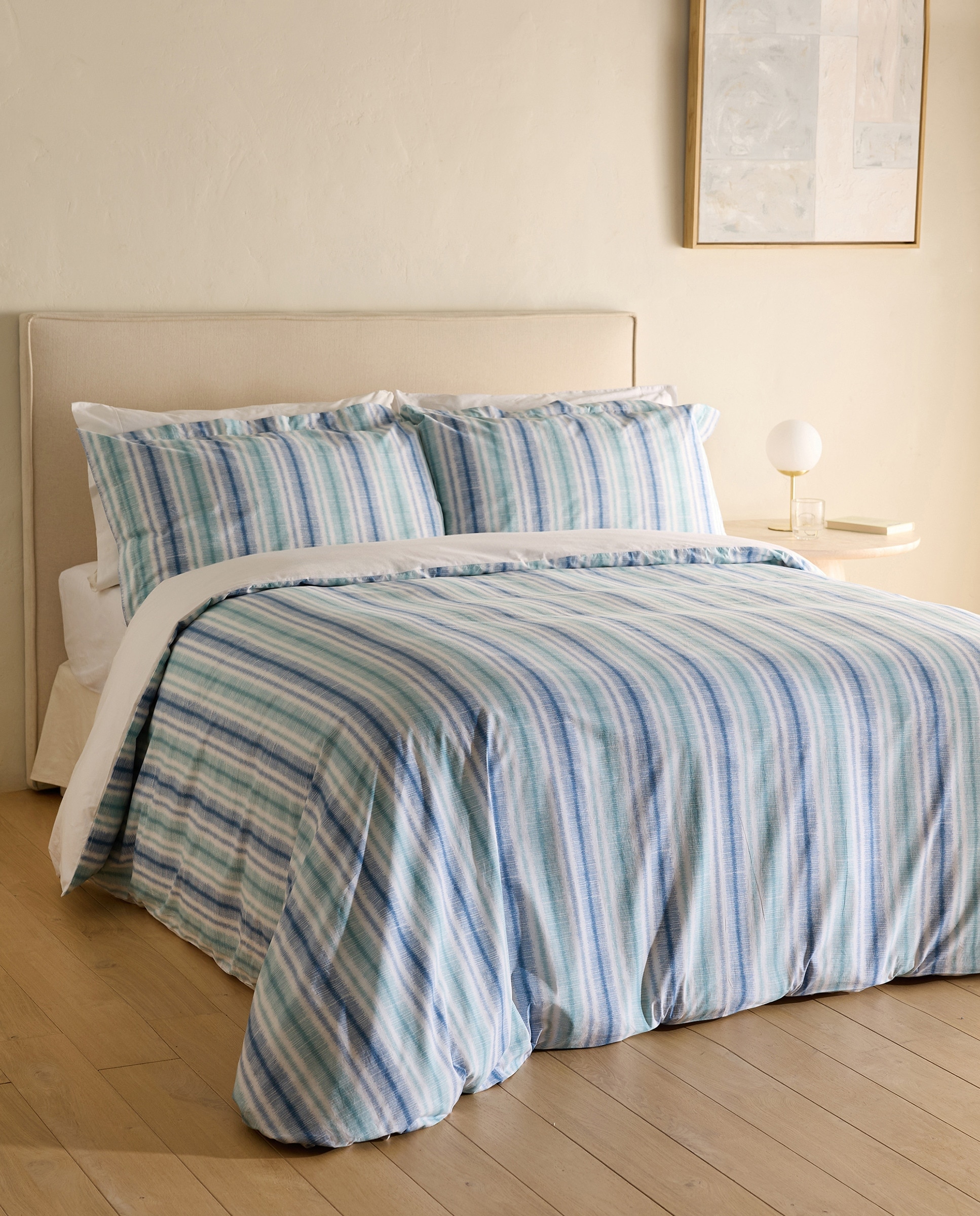 Conjunto de Capa de Edredão de Algodão Alison Azul-1