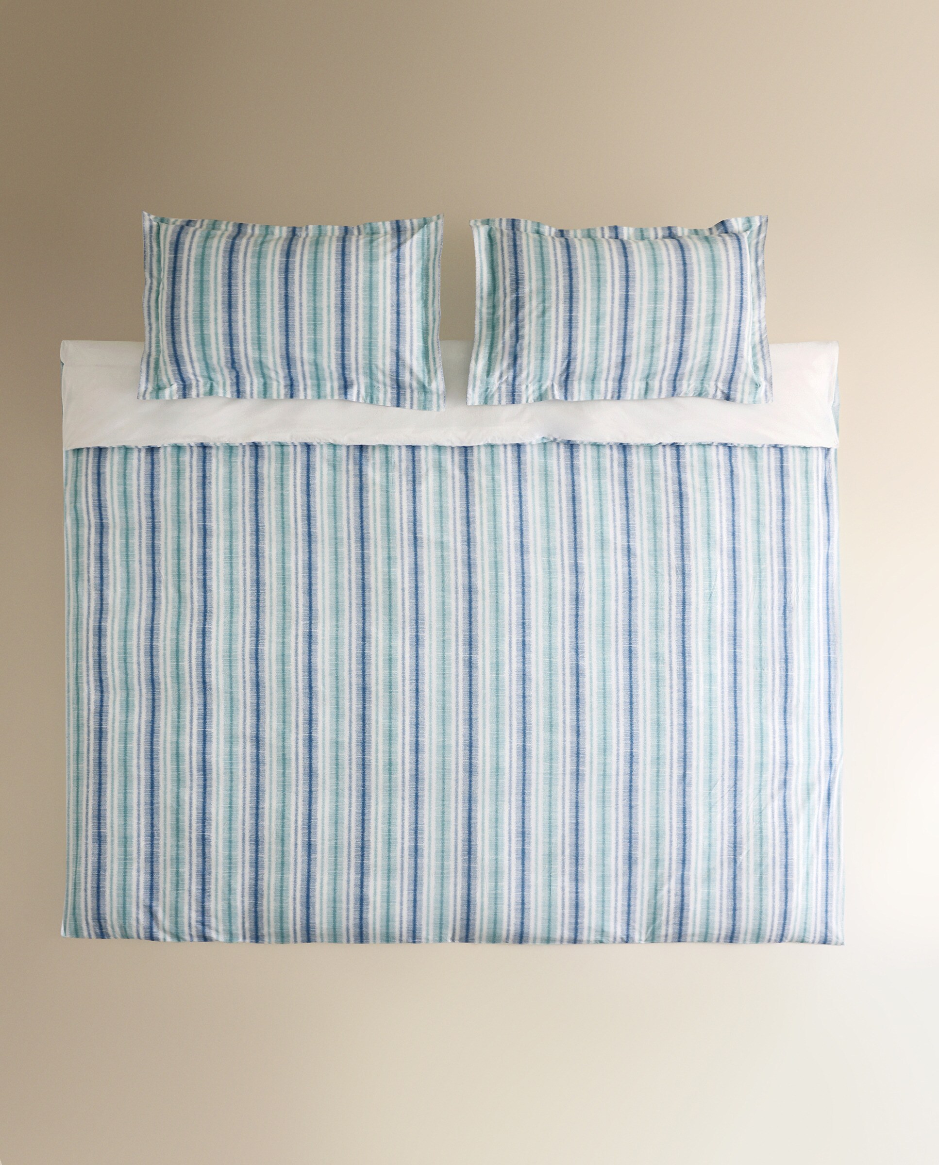 Conjunto de Capa de Edredão de Algodão Alison Azul-2