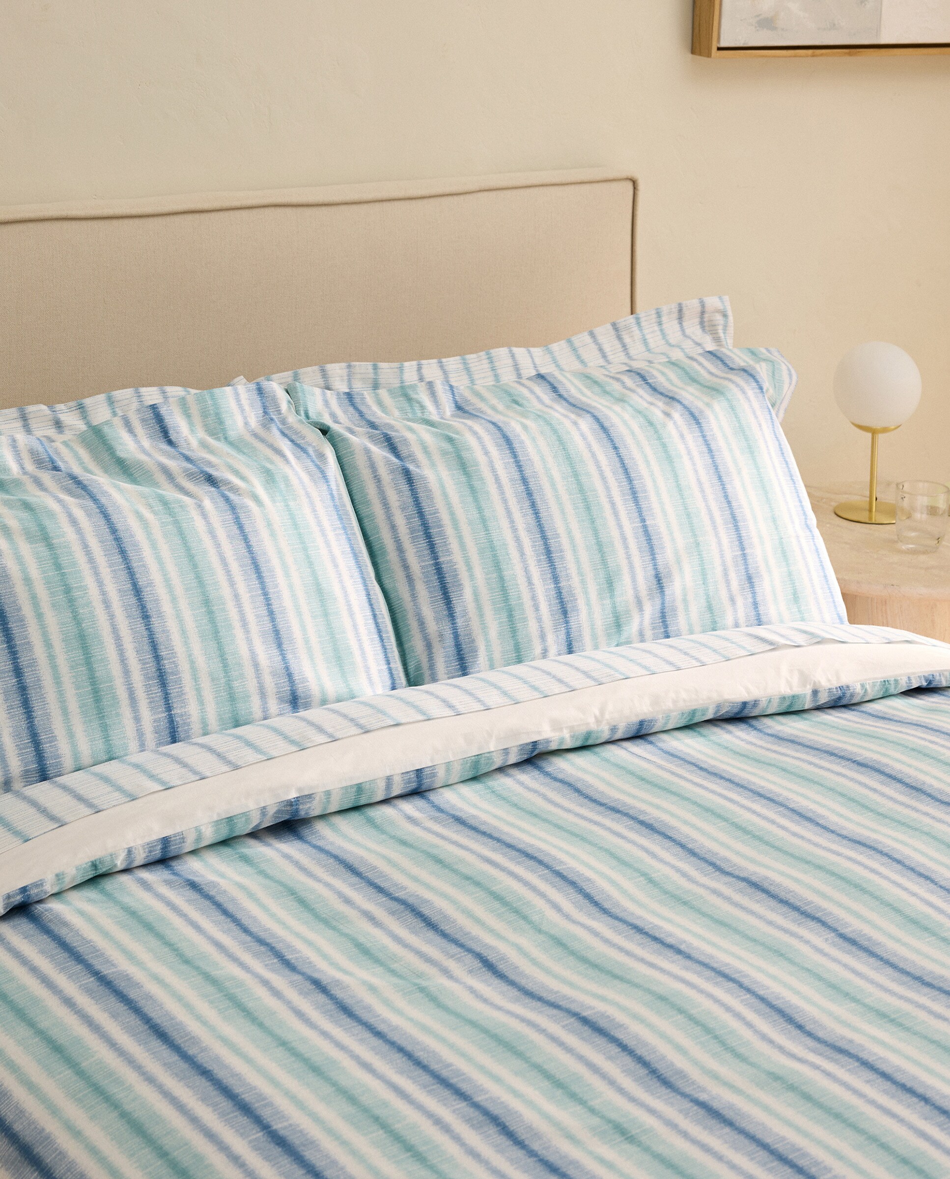 Conjunto de Capa de Edredão de Algodão Alison Azul-7