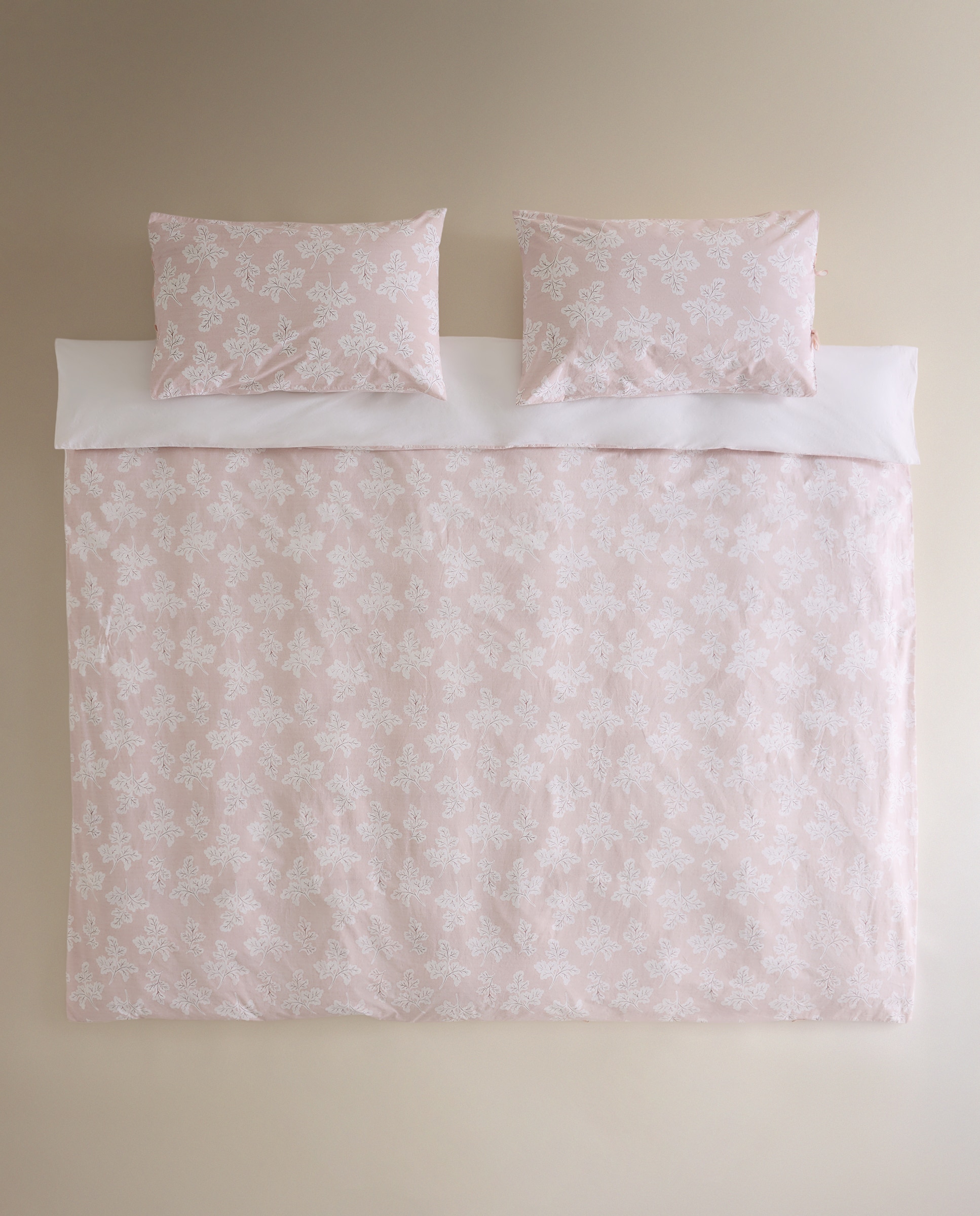 Conjunto de Capa de Edredão de Algodão Laurus Rosa-2