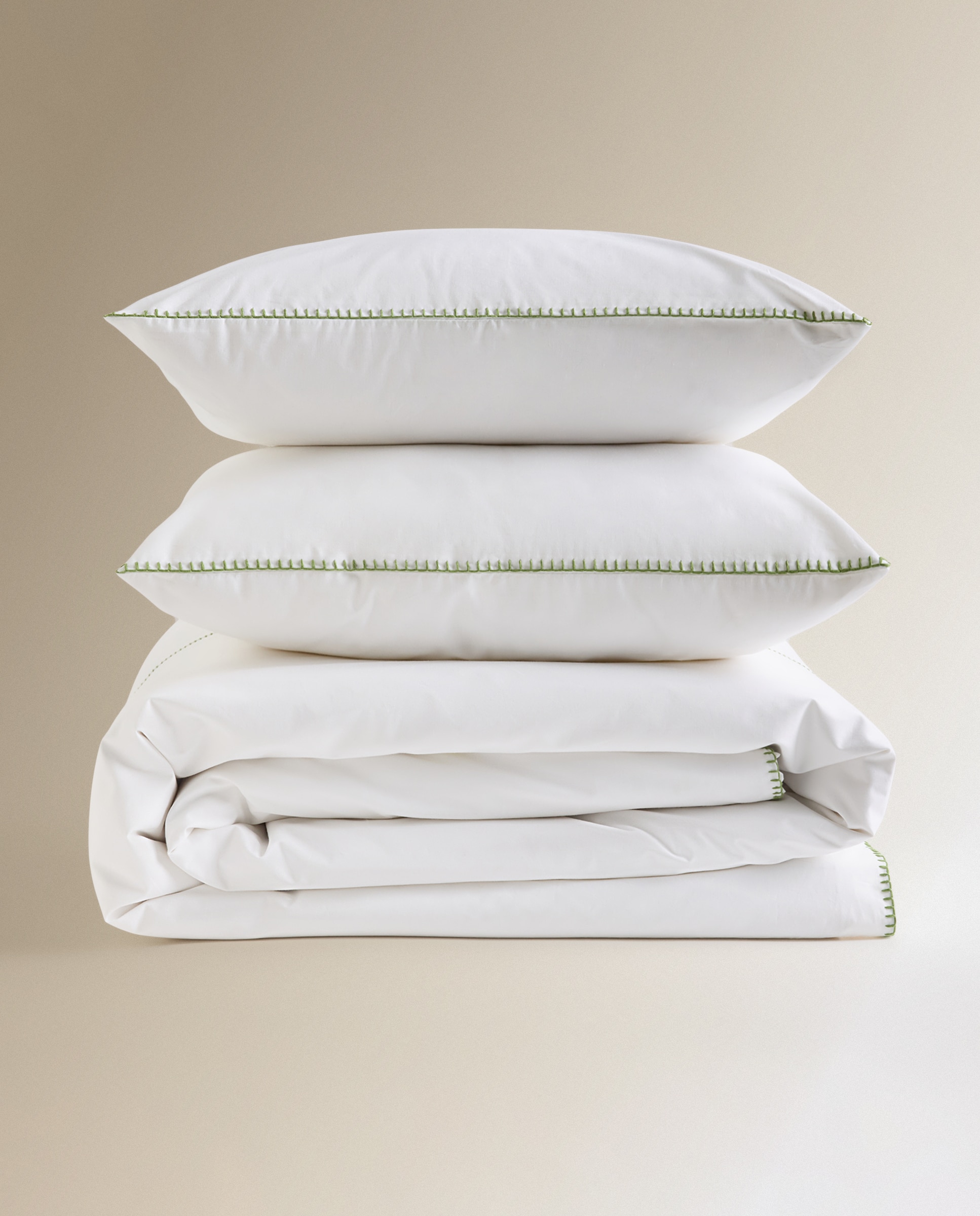 Conjunto de Capa de Edredão de Algodão Drew Verde-6