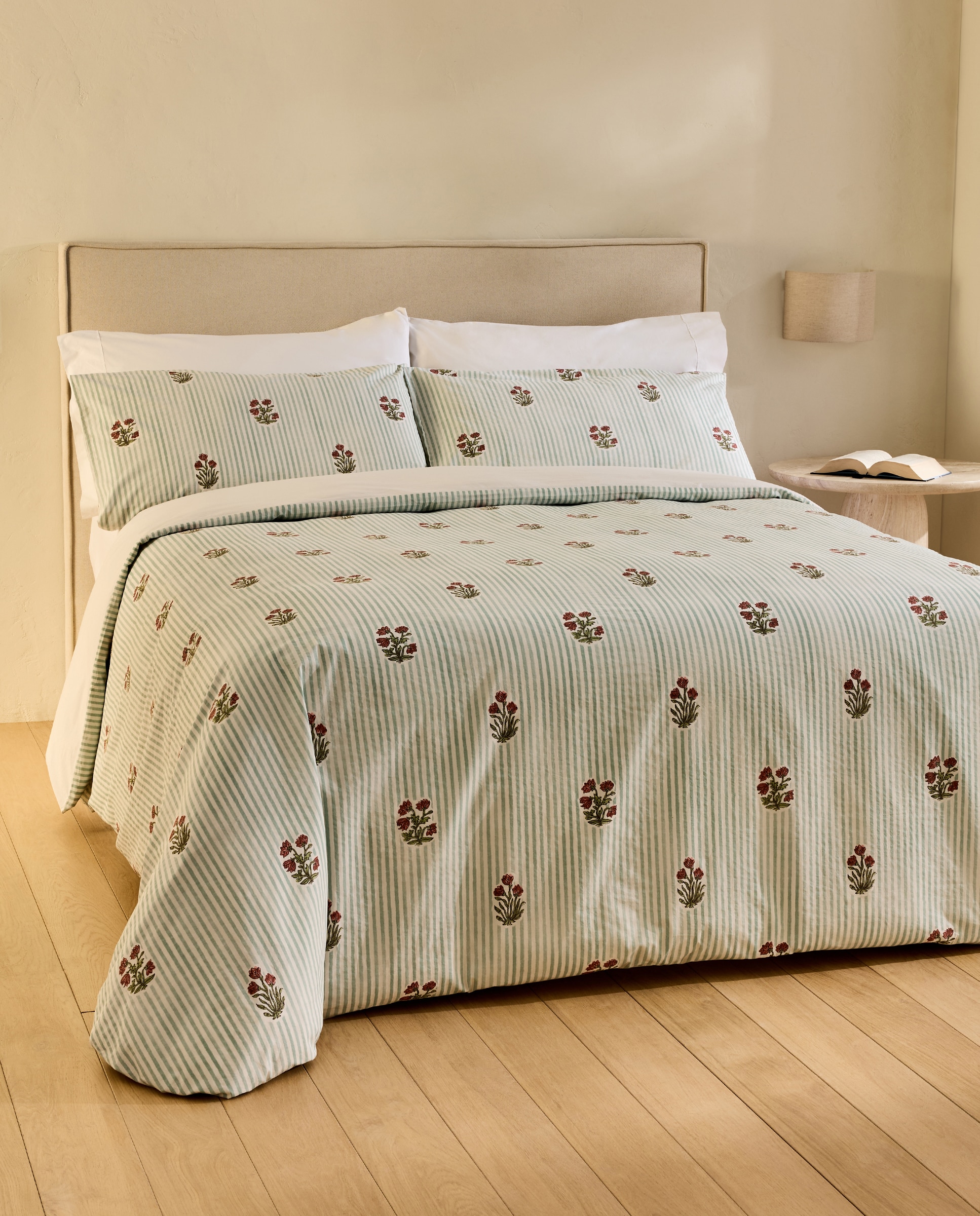 Juego de funda nórdica algodón Summer - Verde Cama 105 cm Verde-1