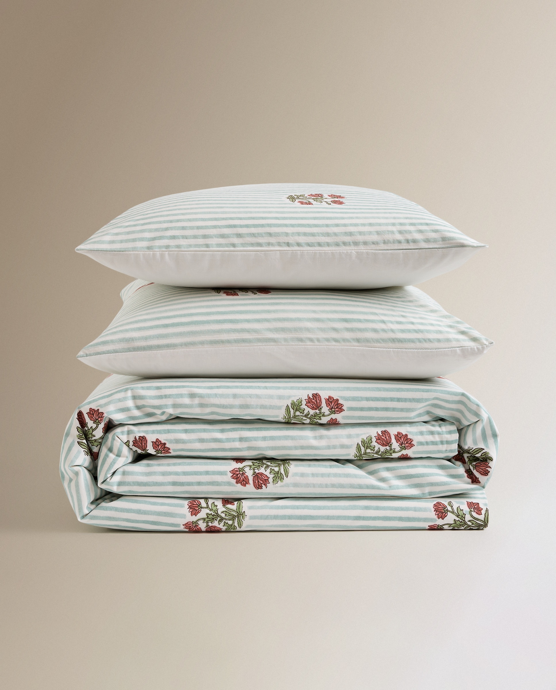 Juego de funda nórdica algodón Summer - Verde Cama 105 cm Verde-6
