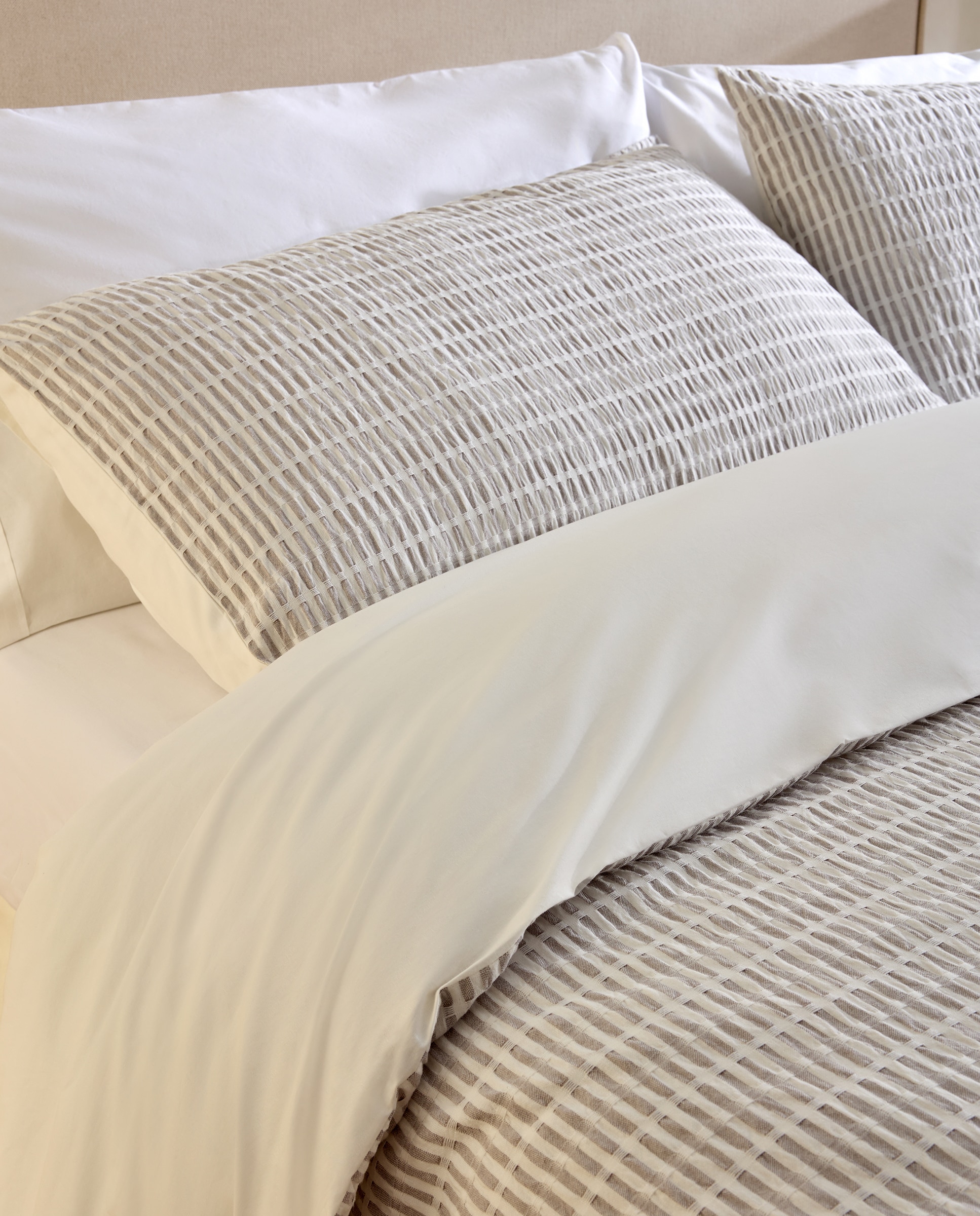 Juego de funda nórdica algodón Johan - Gris Cama 105 cm Gris-3