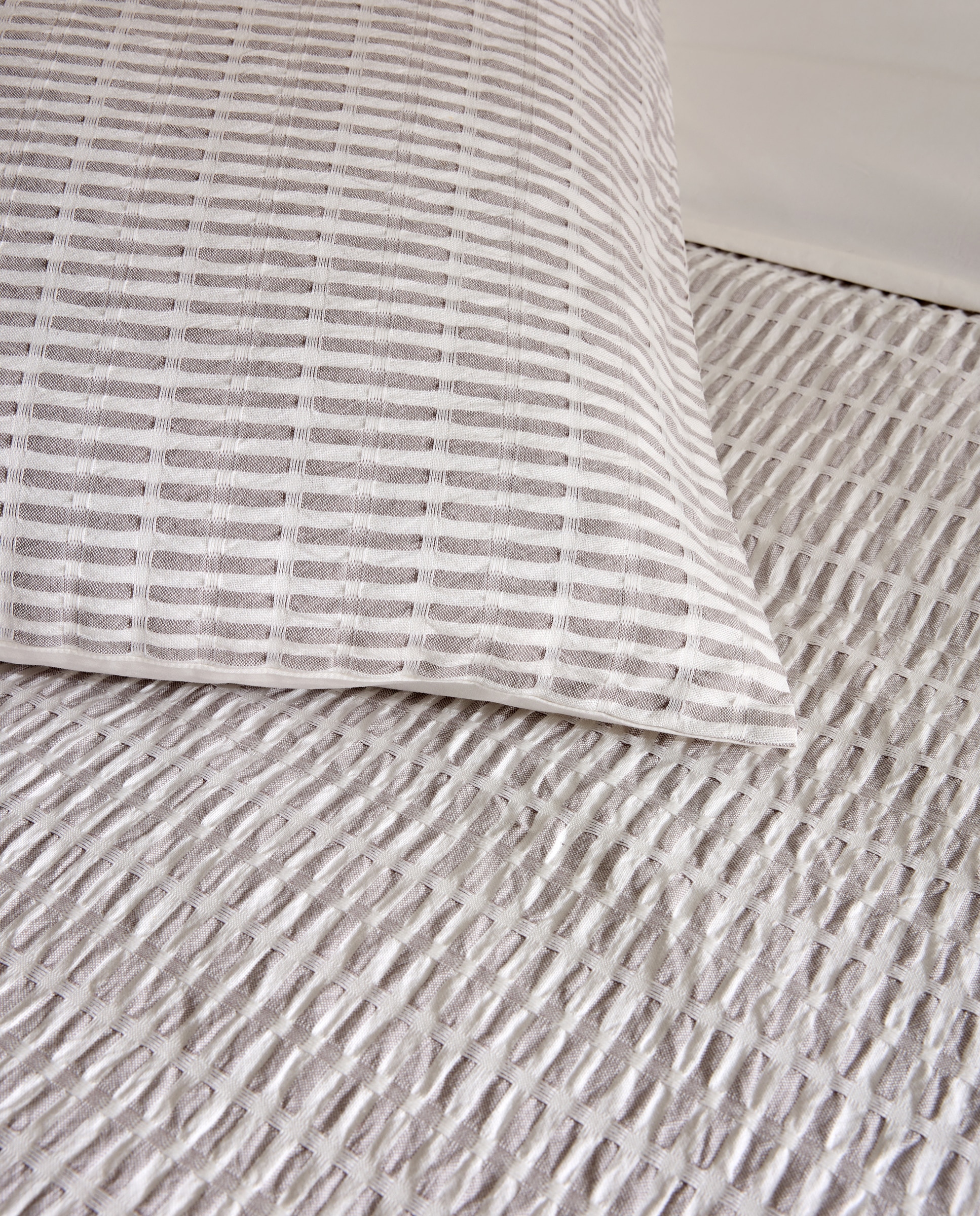 Juego de funda nórdica algodón Johan - Gris Cama 105 cm Gris-4