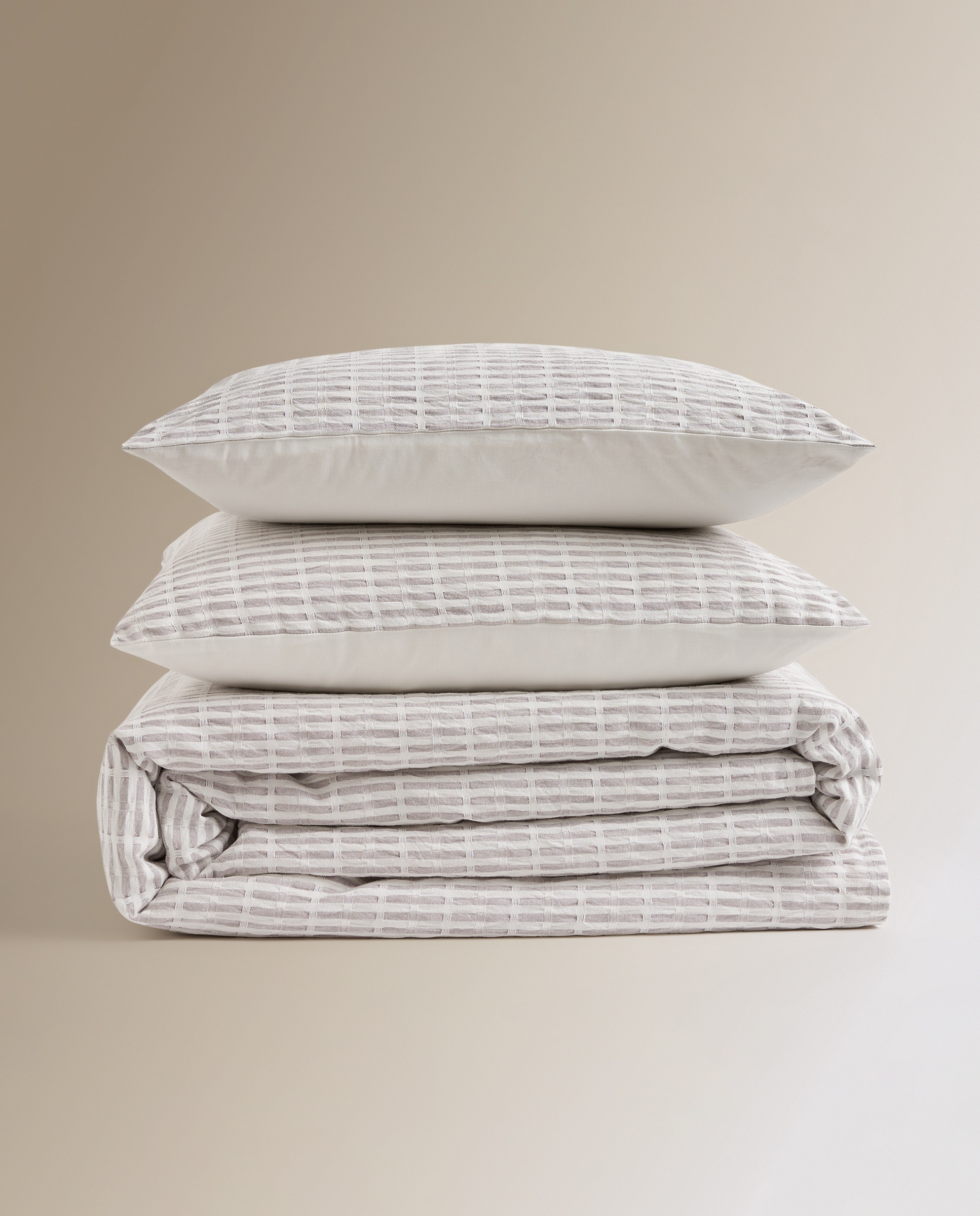 Juego de funda nórdica algodón Johan - Gris Cama 105 cm Gris-6