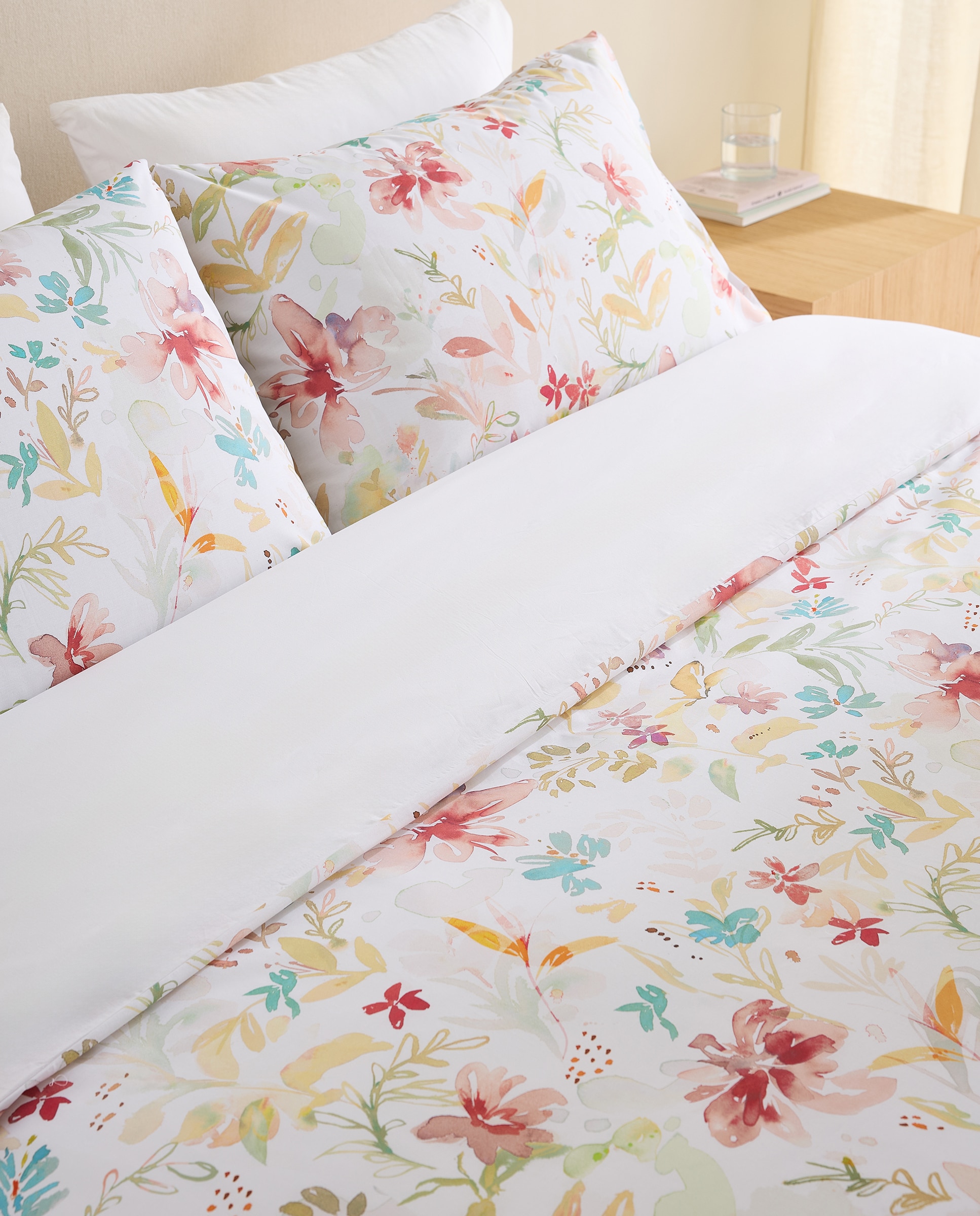 Conjunto de Capa de Edredão de Algodão Loisy Rosa-3