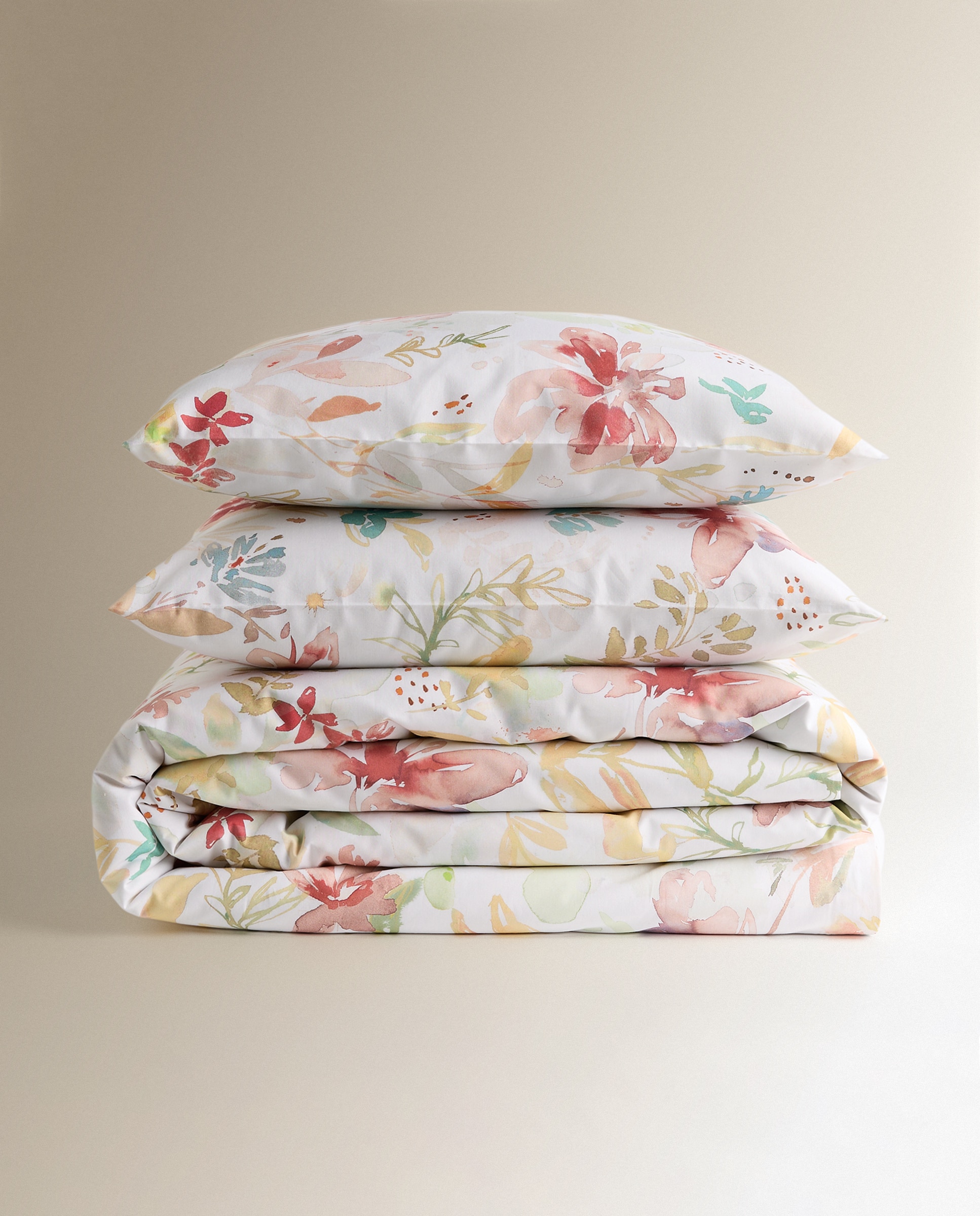 Conjunto de Capa de Edredão de Algodão Loisy Rosa-6