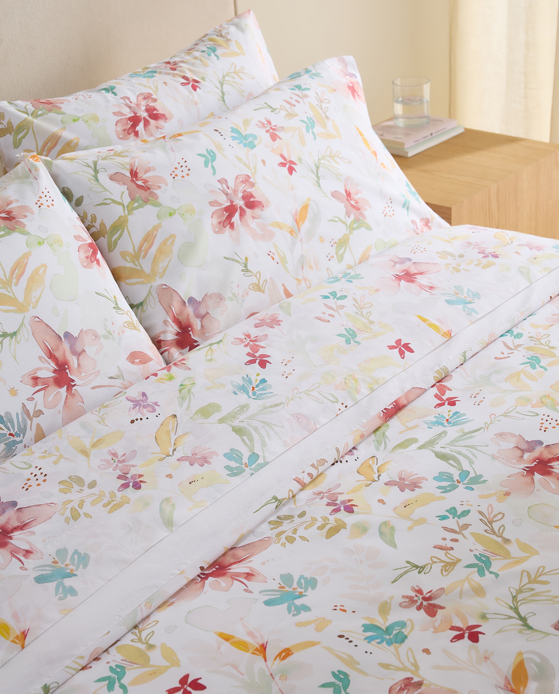 Conjunto de Capa de Edredão de Algodão Loisy Rosa-7