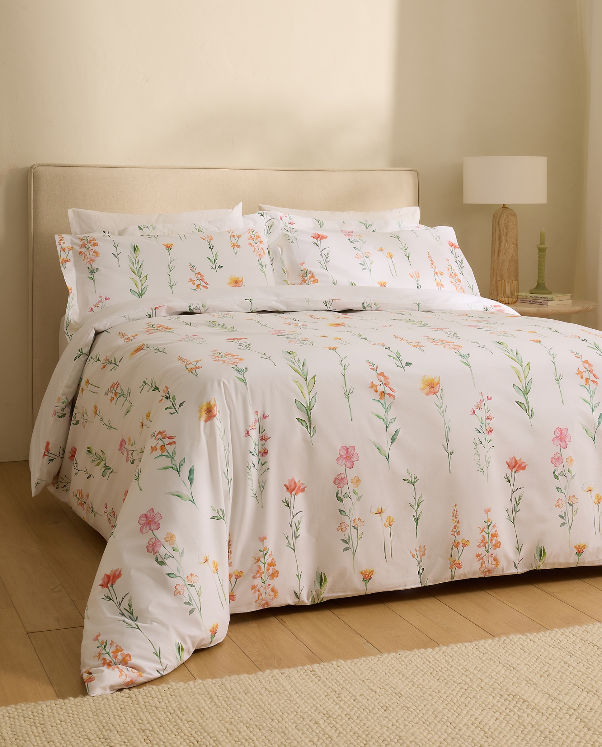 Conjunto de Capa de Edredão de Algodão Fleur Multicolor-1