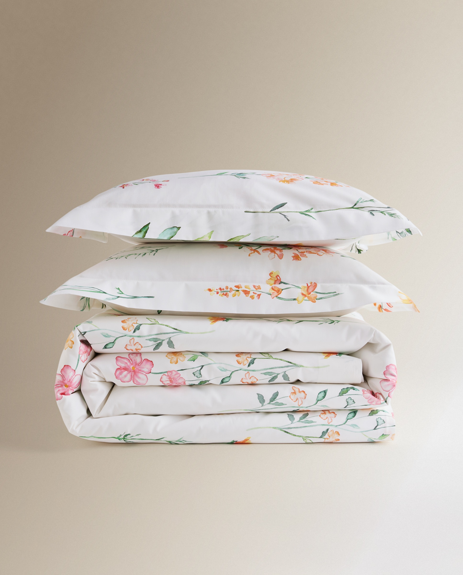 Conjunto de Capa de Edredão de Algodão Fleur Multicolor-6