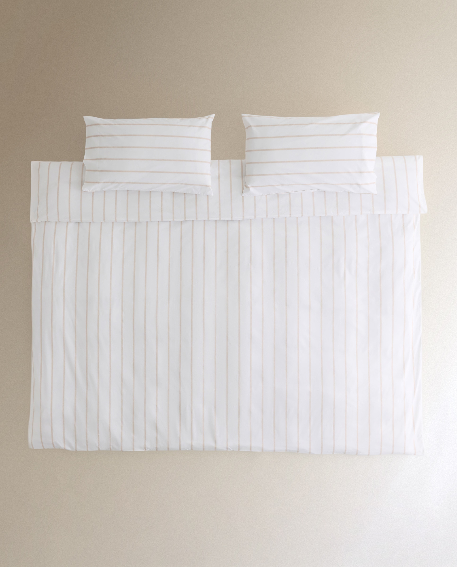 Juego de funda nórdica algodón percal Abbey - Beige Cama 90 cm Beige-2