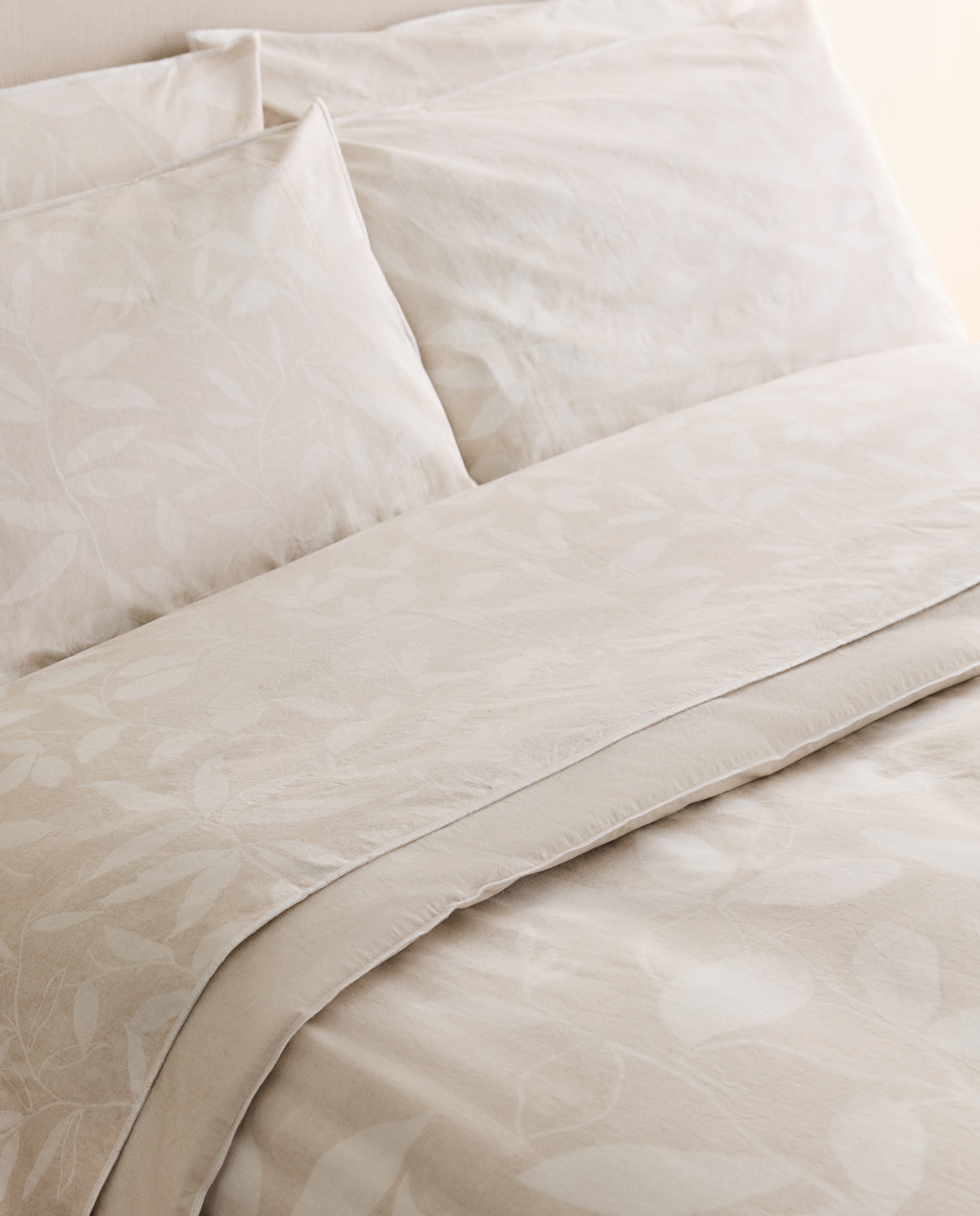 Juego de funda nórdica algodón percal Harlow - Beige Cama 180 cm Beige-6