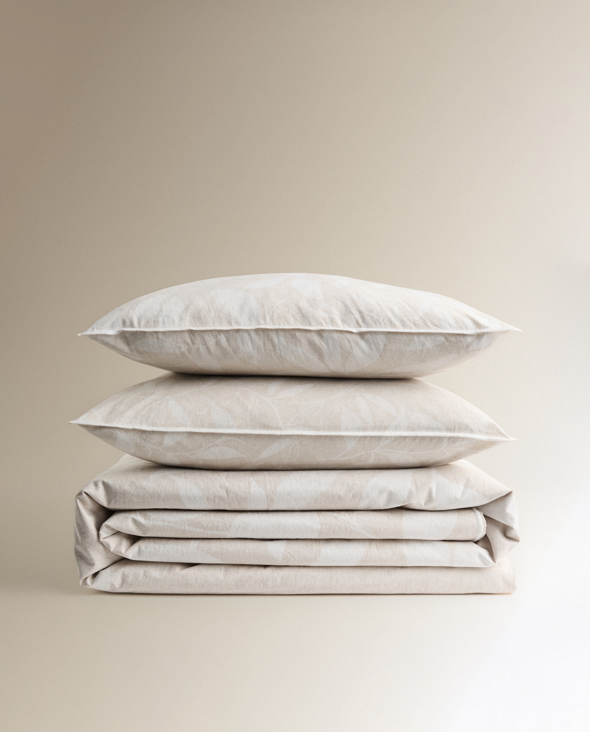 Juego de funda nórdica algodón percal Harlow - Beige Cama 180 cm Beige-7