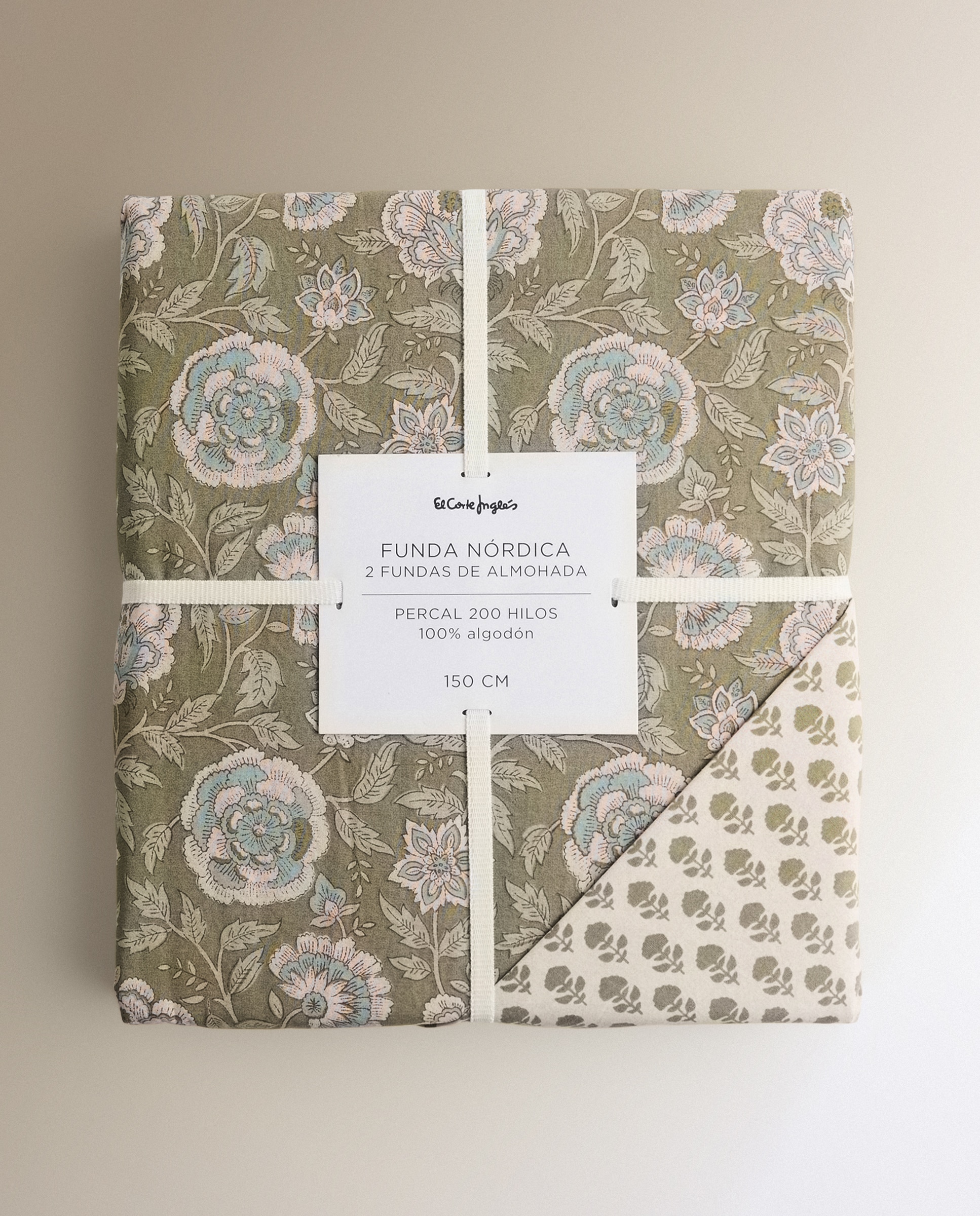 Conjunto de capa de edredão em algodão percal Liliam Verde-8