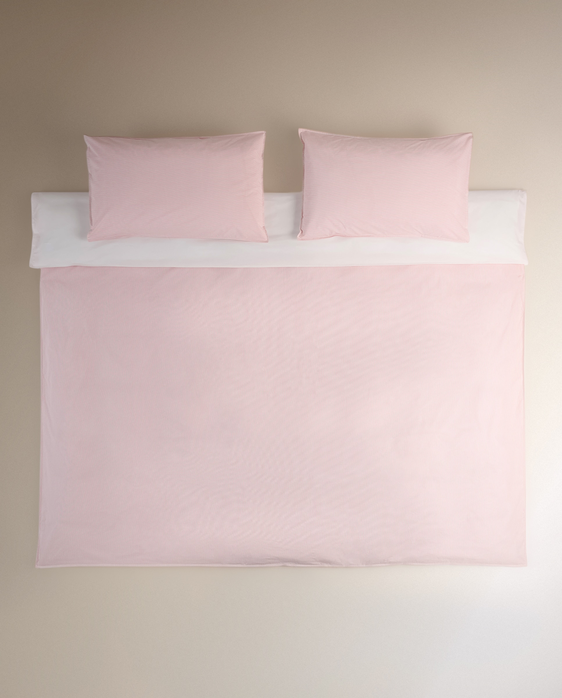 Conjunto de capa de edredão em algodão Oxford Rosa-2