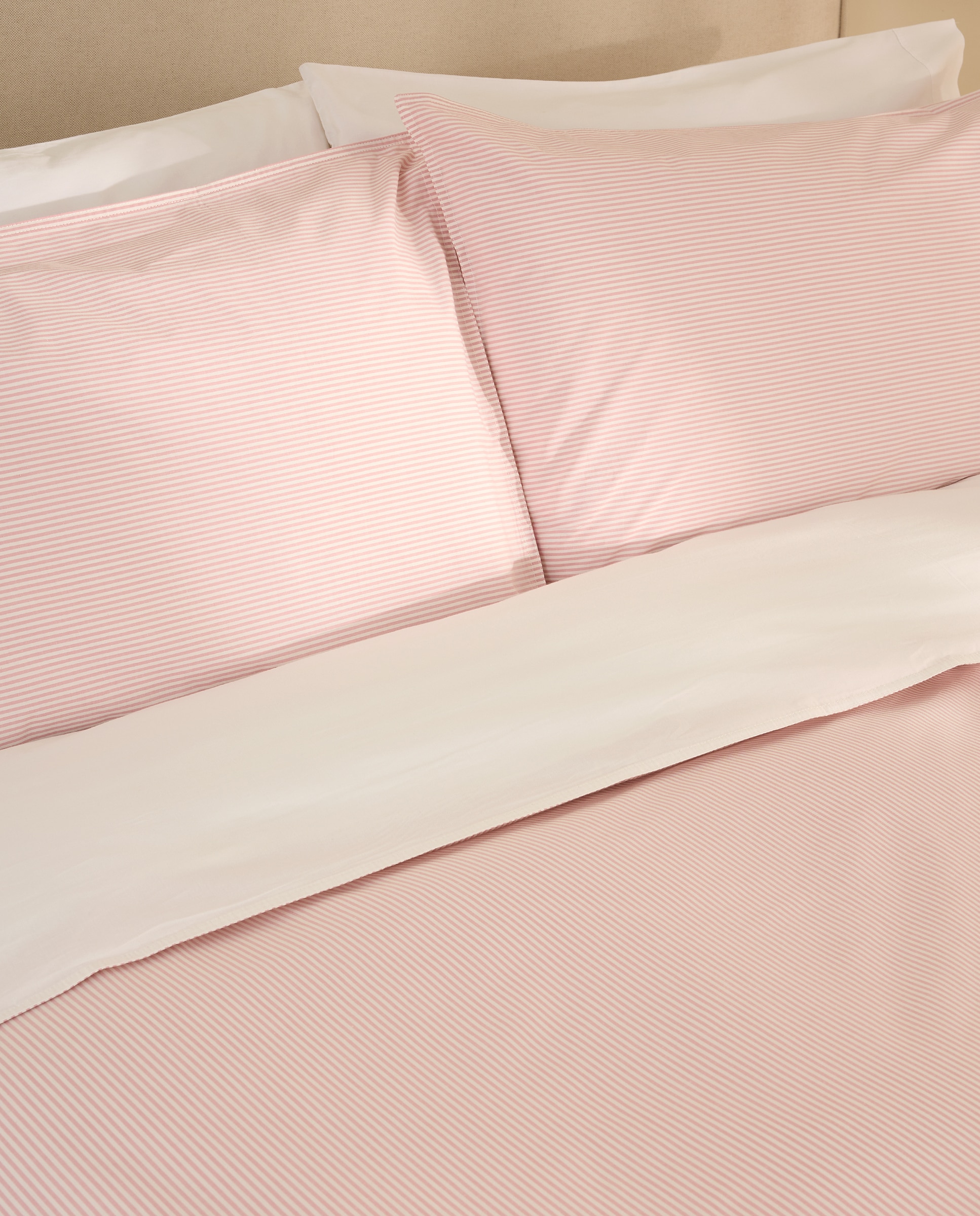 Conjunto de capa de edredão em algodão Oxford Rosa-3