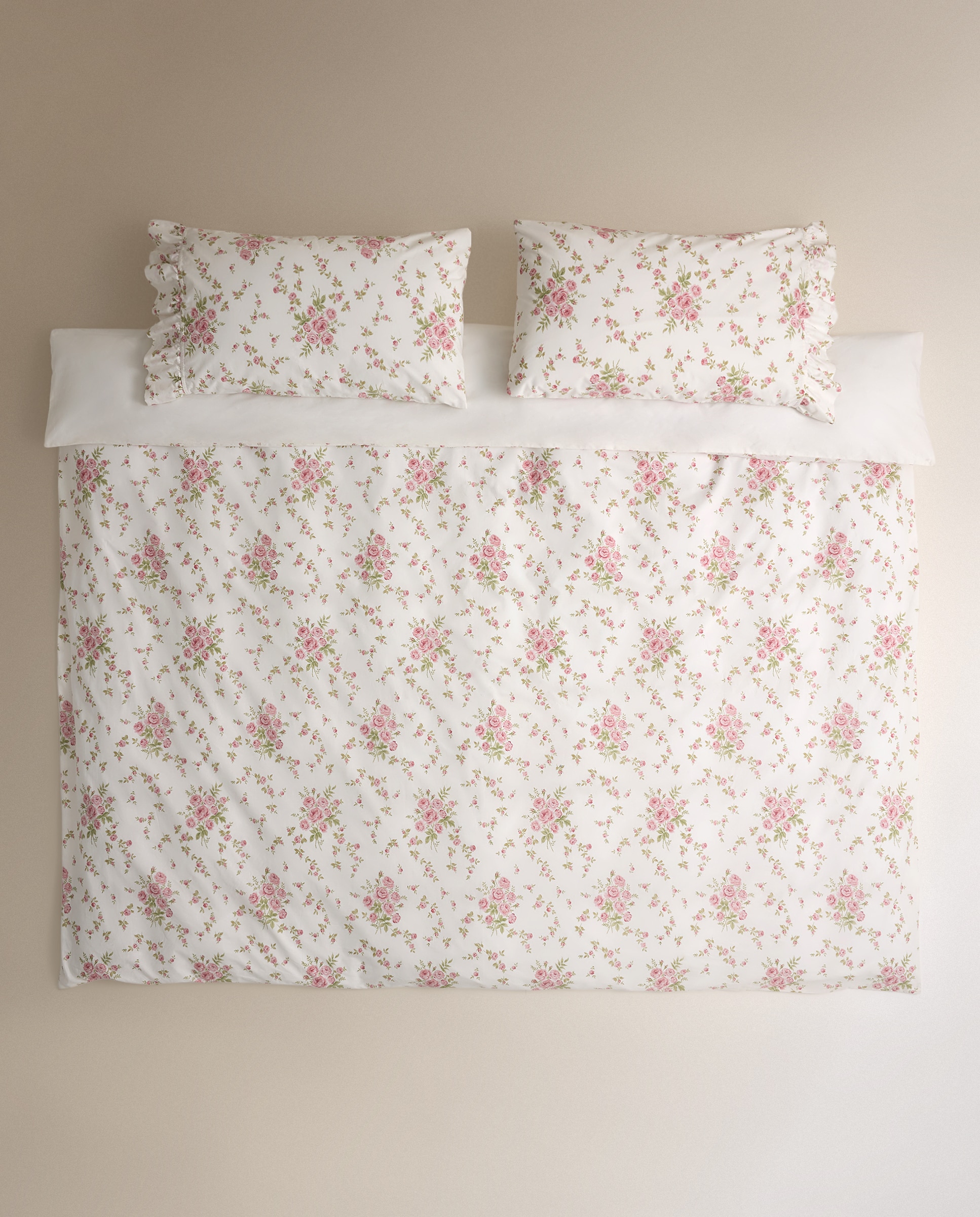 Juego de funda nórdica algodón percal Stella - Rosa Cama 180 cm Rosa-2