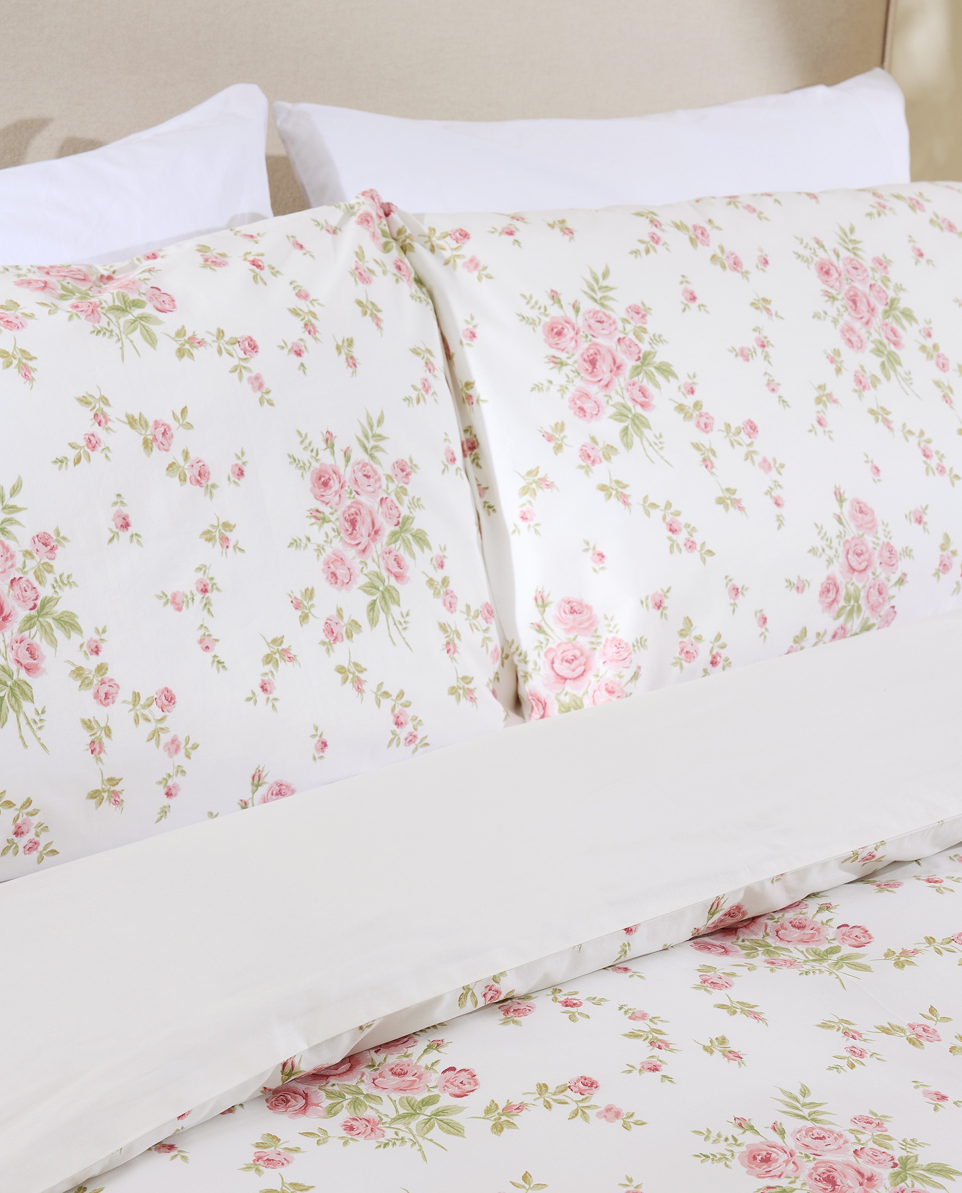 Juego de funda nórdica algodón percal Stella - Rosa Cama 180 cm Rosa-3