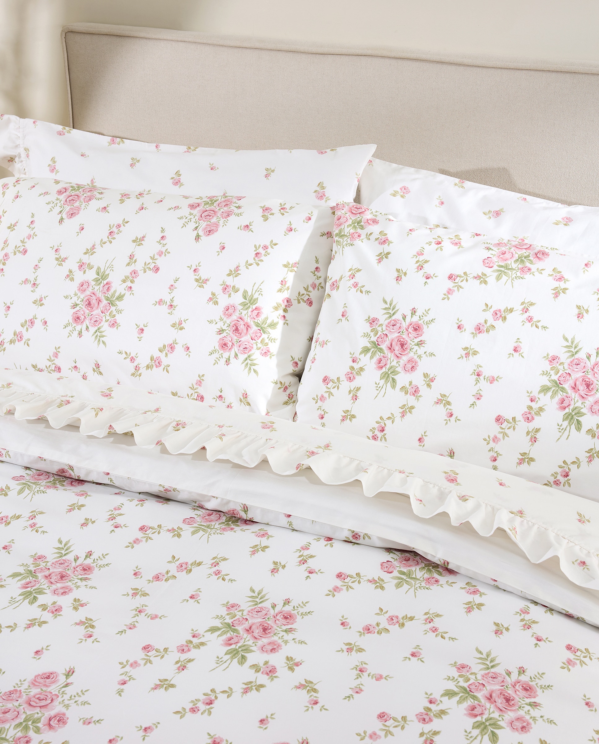 Juego de funda nórdica algodón percal Stella - Rosa Cama 180 cm Rosa-6