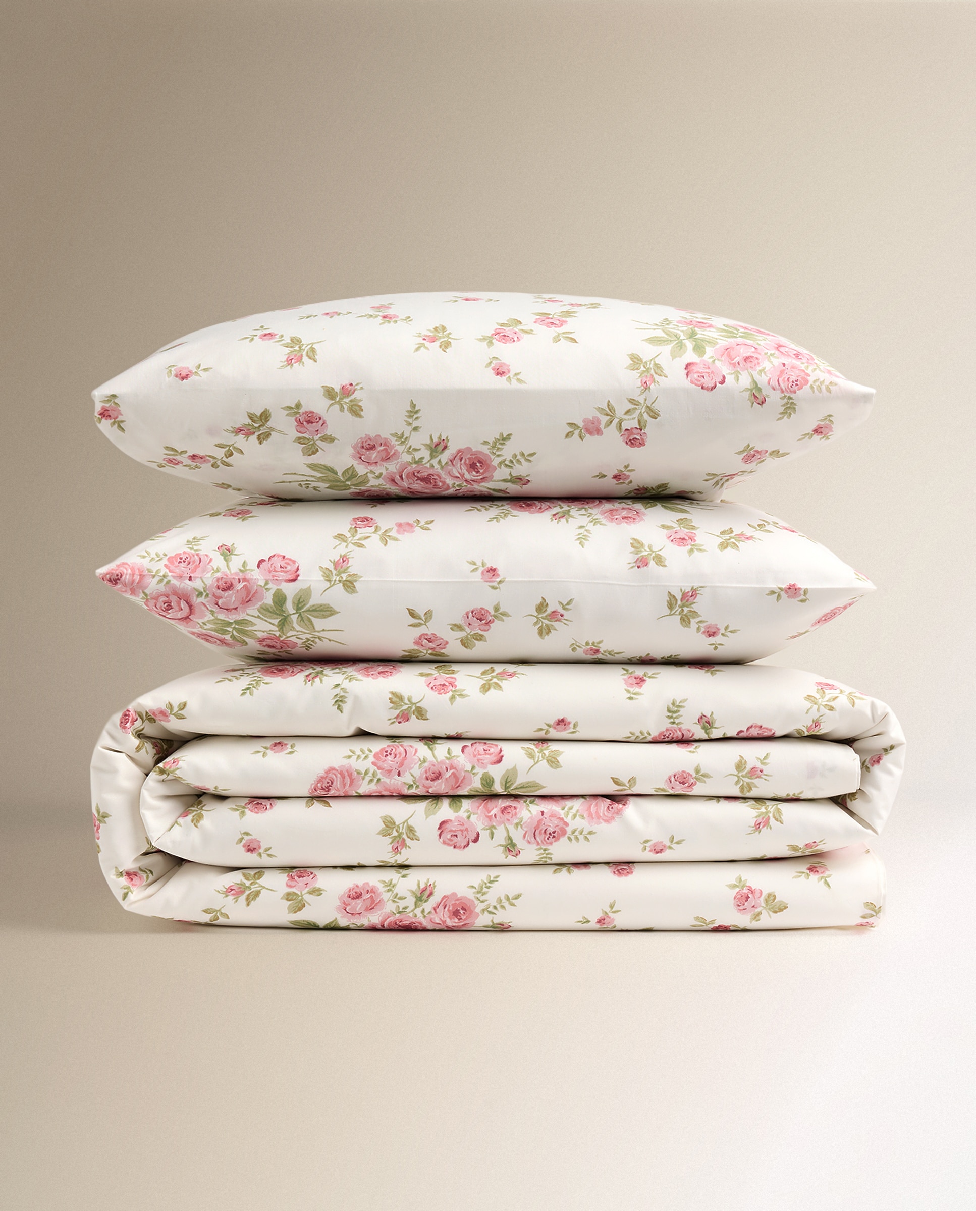 Juego de funda nórdica algodón percal Stella - Rosa Cama 180 cm Rosa-7