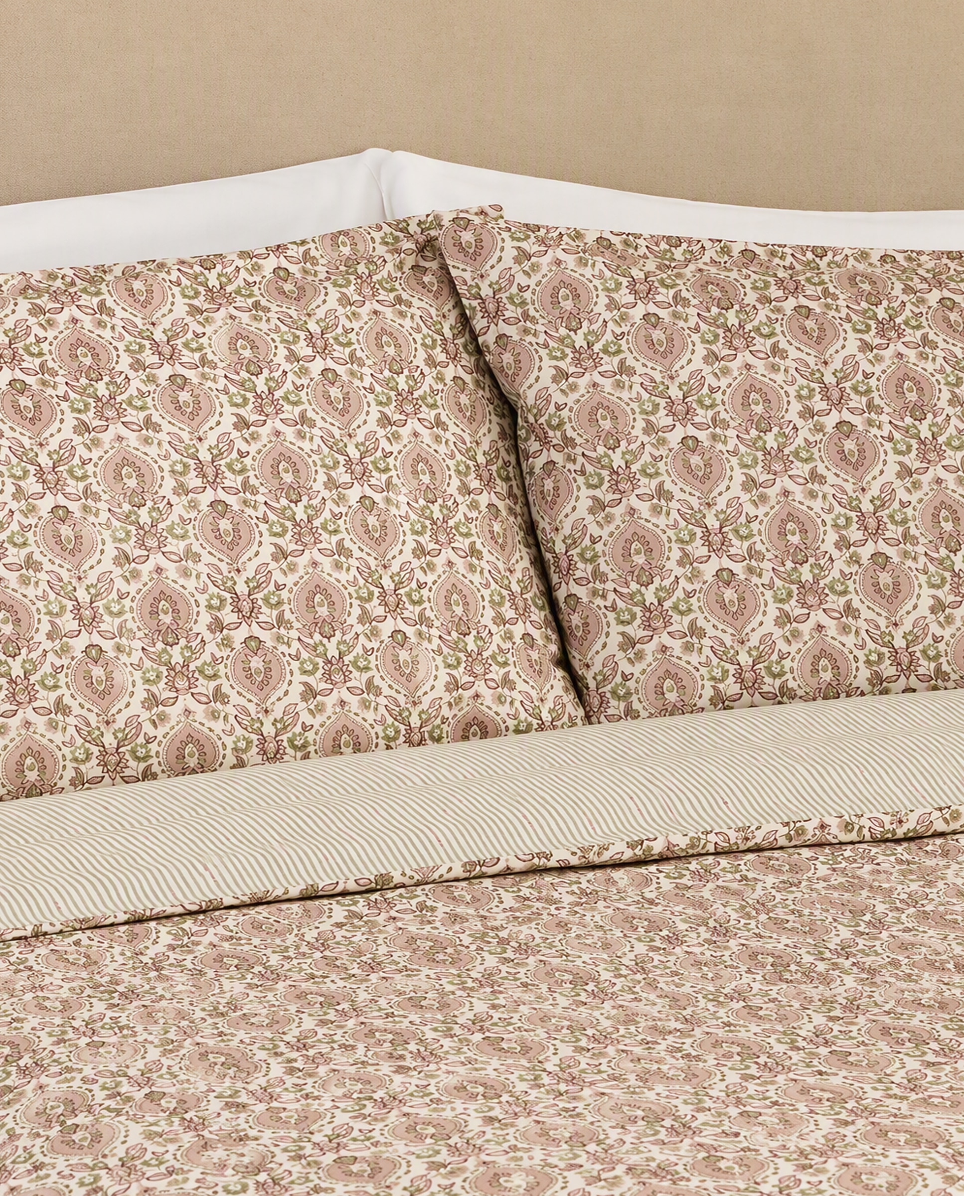Juego de funda nórdica algodón percal Kiana - Granate Cama 90 cm Granate-3