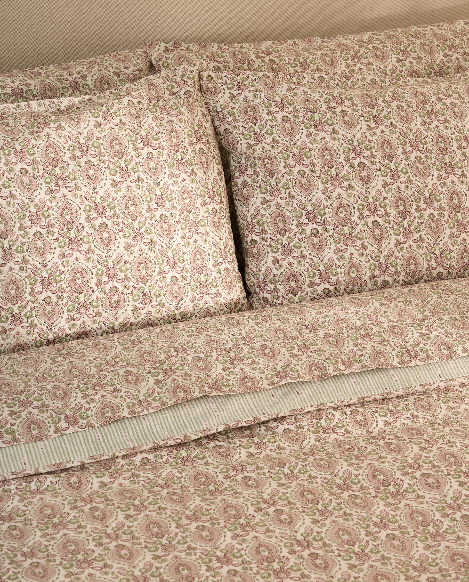 Juego de funda nórdica algodón percal Kiana - Granate Cama 90 cm Granate-6
