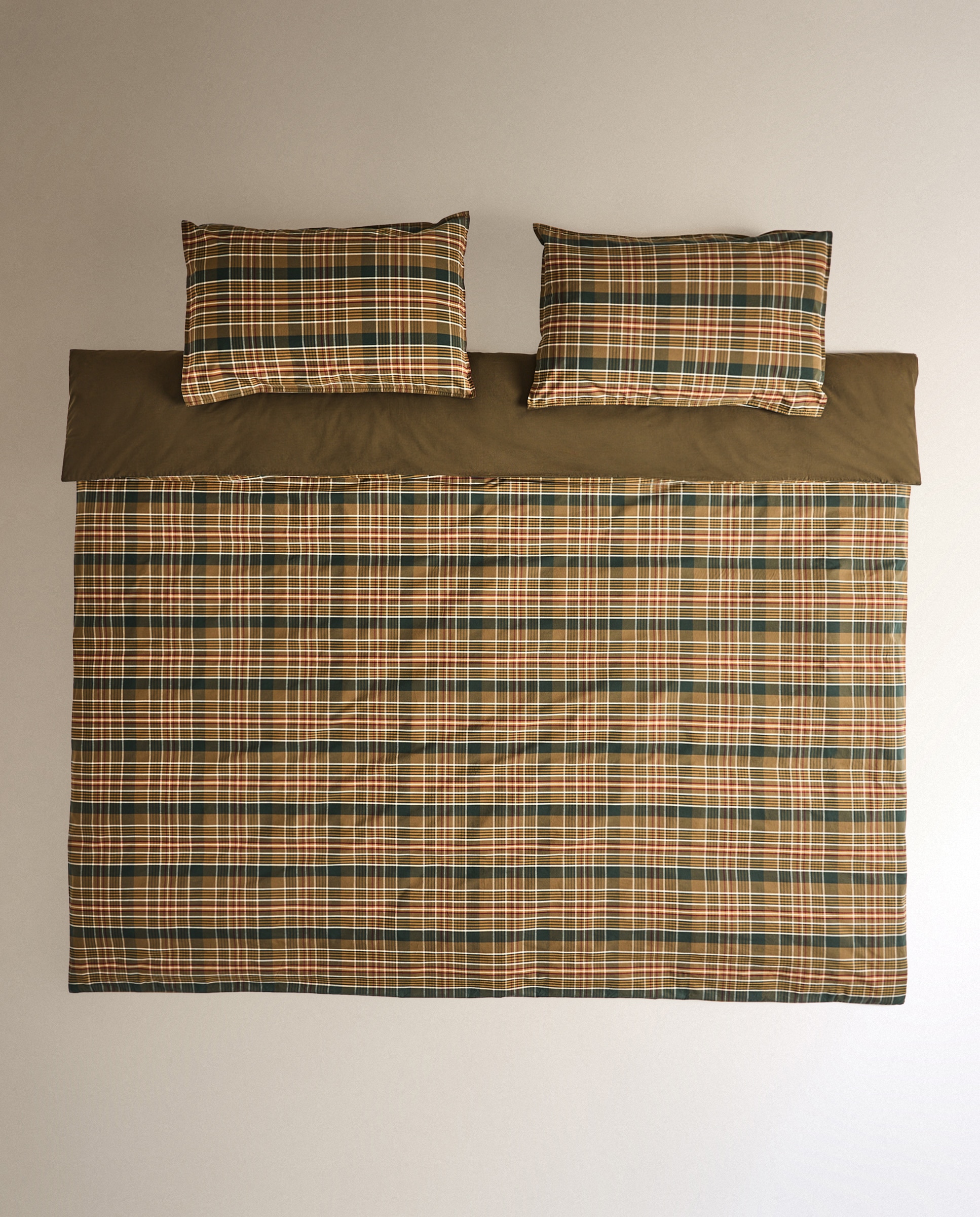 Juego de funda nórdica algodón Oliver - Verde Cama 105 cm Verde-2