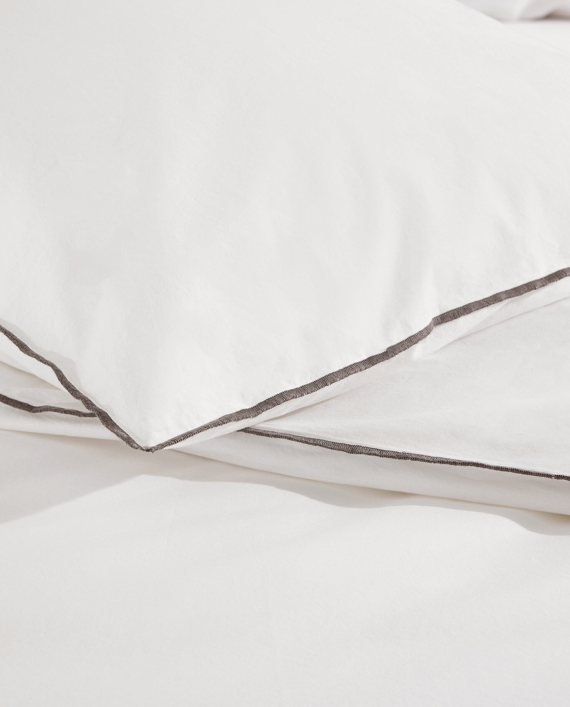 Juego de funda nórdica algodón percal Trevor - Blanco Cama 90 cm Blanco-4