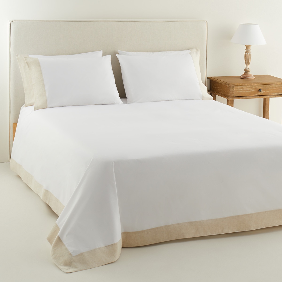 Conjunto de Capa de Edredão de Algodão Jolie Branco-1