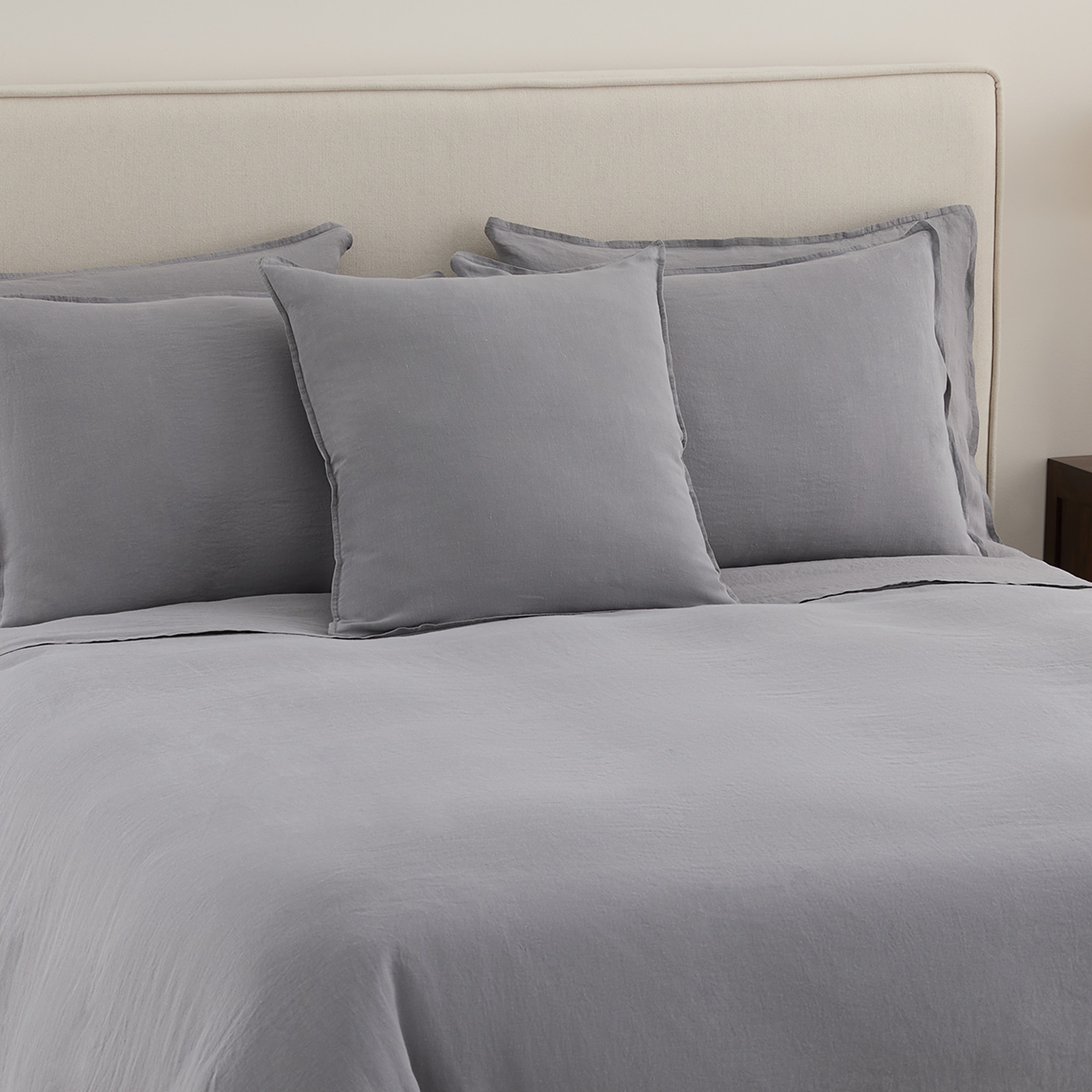 Conjunto de Capa de Edredão Linho Room Cinzento-6