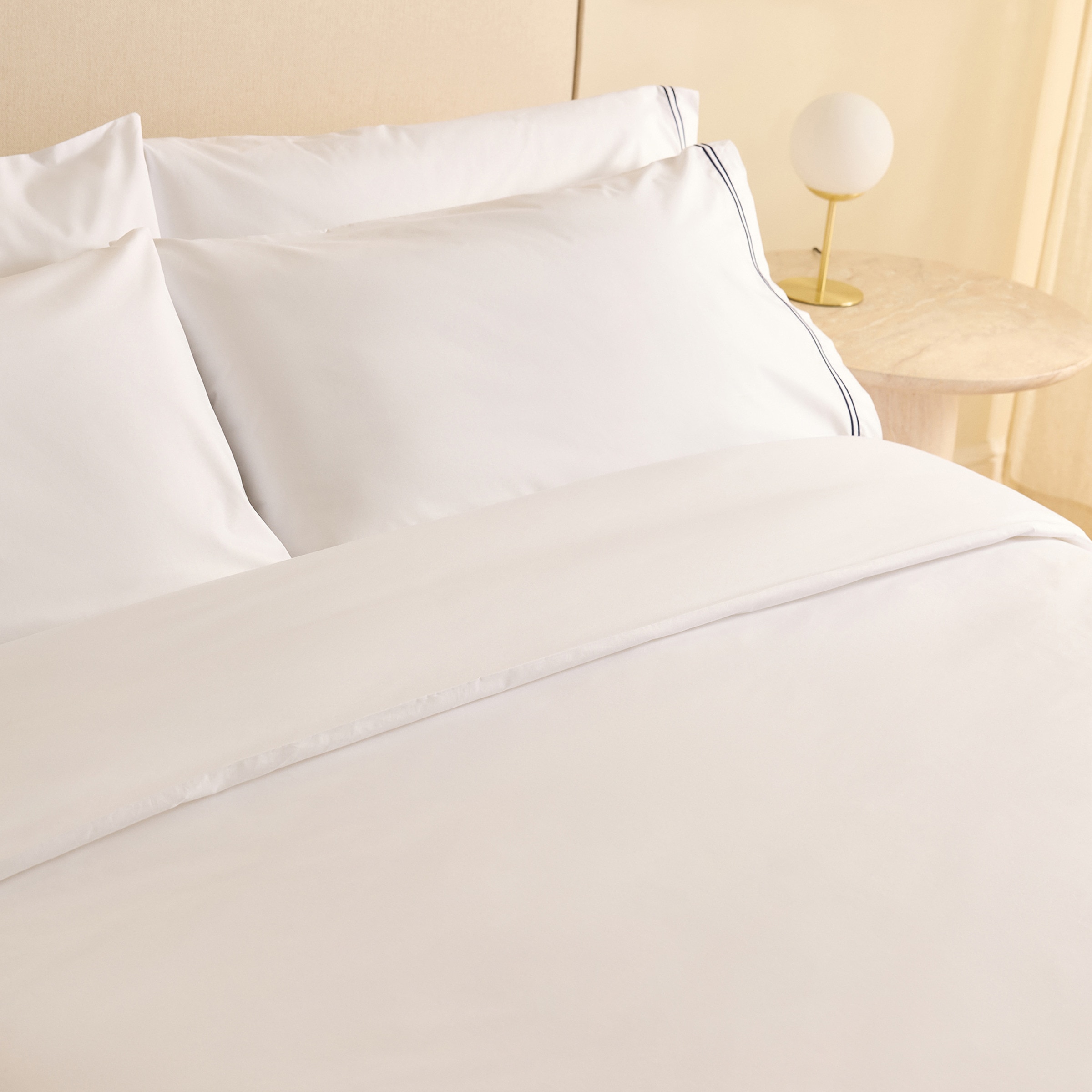 Juego de funda nórdica percal algodón egipcio 400 hilos Hotel El Corte Inglés - Marino Cama 90 cm Marino-3