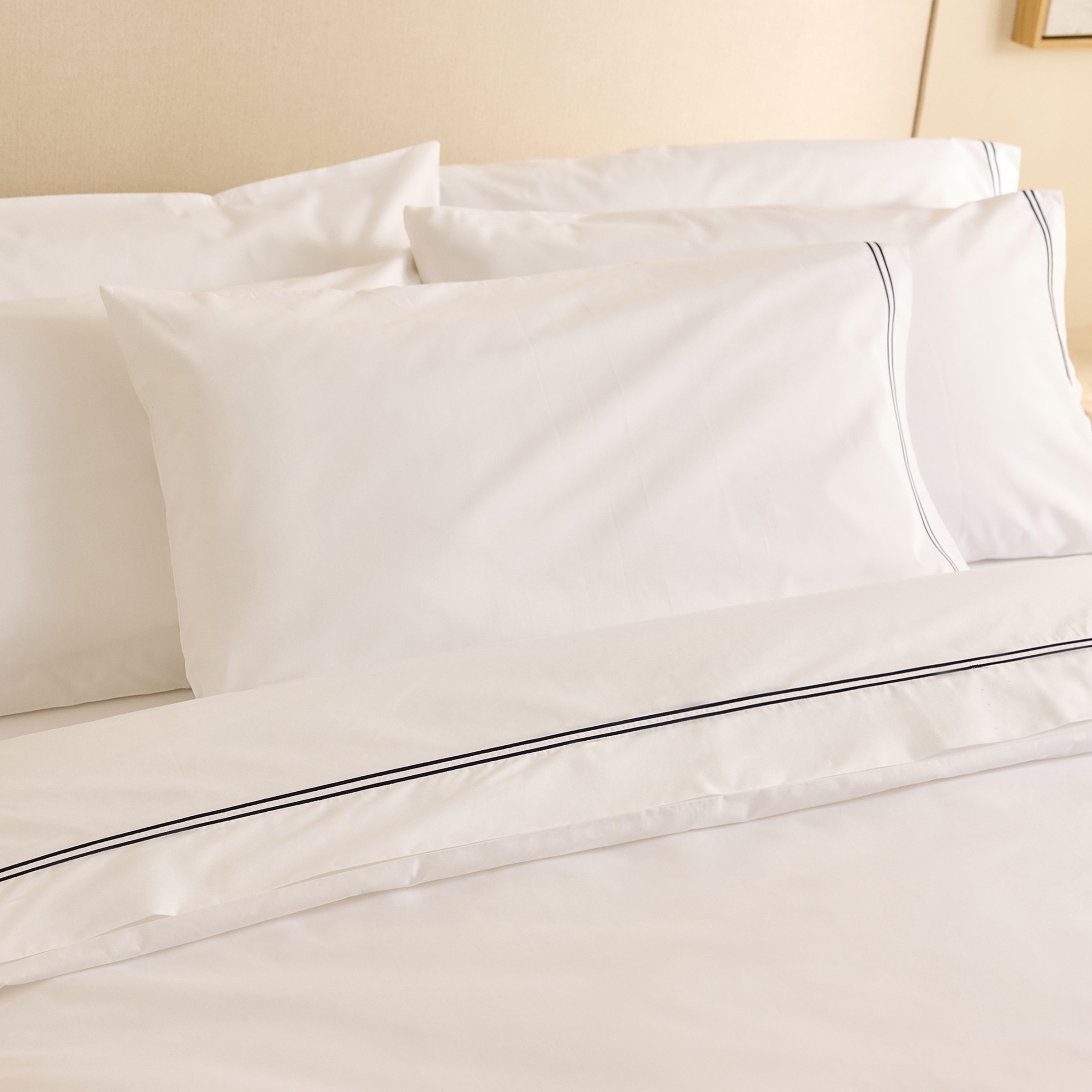 Juego de funda nórdica percal algodón egipcio 400 hilos Hotel El Corte Inglés - Marino Cama 90 cm Marino-7