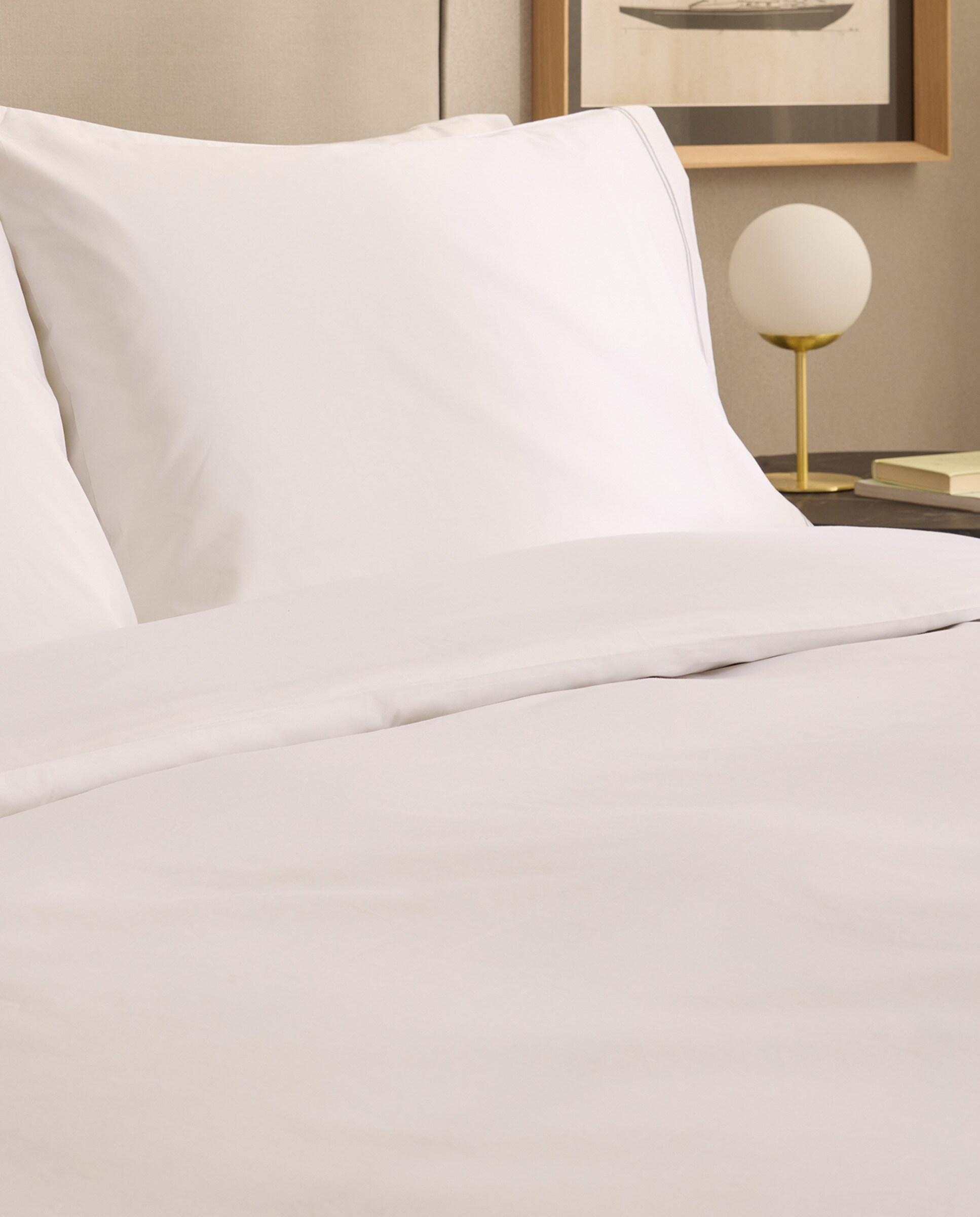 Juego de funda nórdica percal algodón egipcio 400 hilos Hotel El Corte Inglés - Gris Cama 90 cm Gris-3