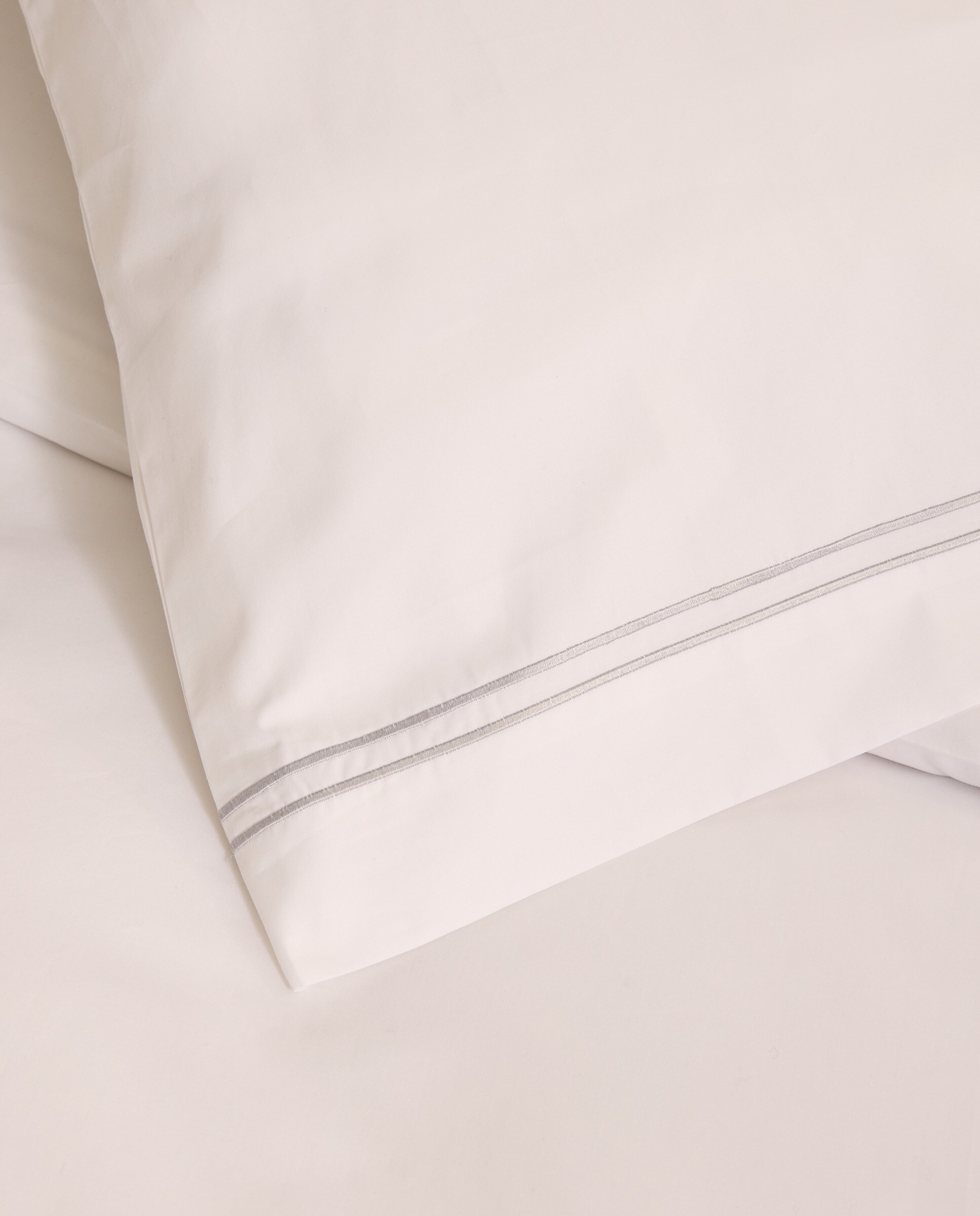 Juego de funda nórdica percal algodón egipcio 400 hilos Hotel El Corte Inglés - Gris Cama 90 cm Gris-4