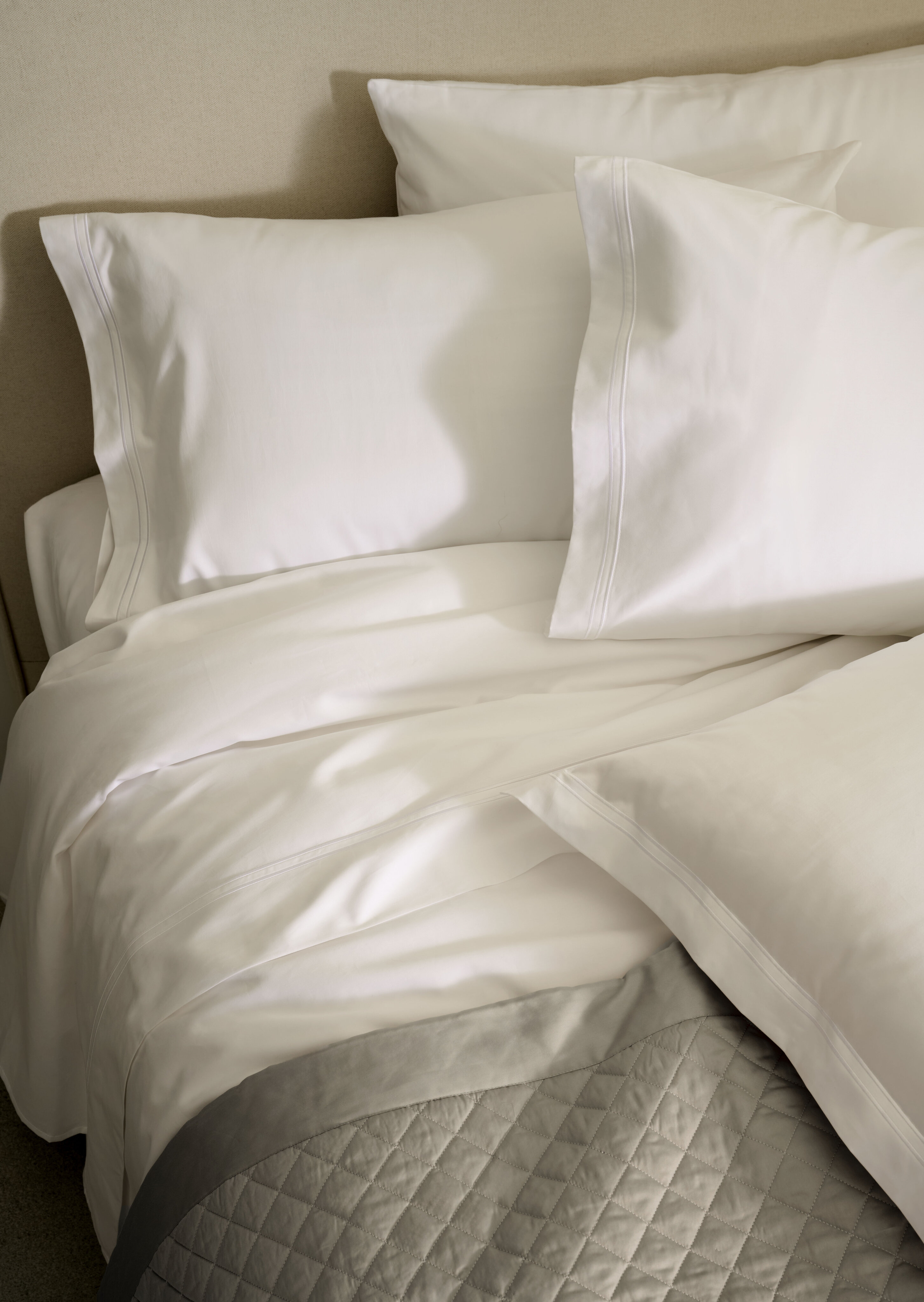 Juego de funda nórdica algodón egipcio Satén 1000 hilos El Corte Inglés - Blanco Cama 180 cm Blanco-9