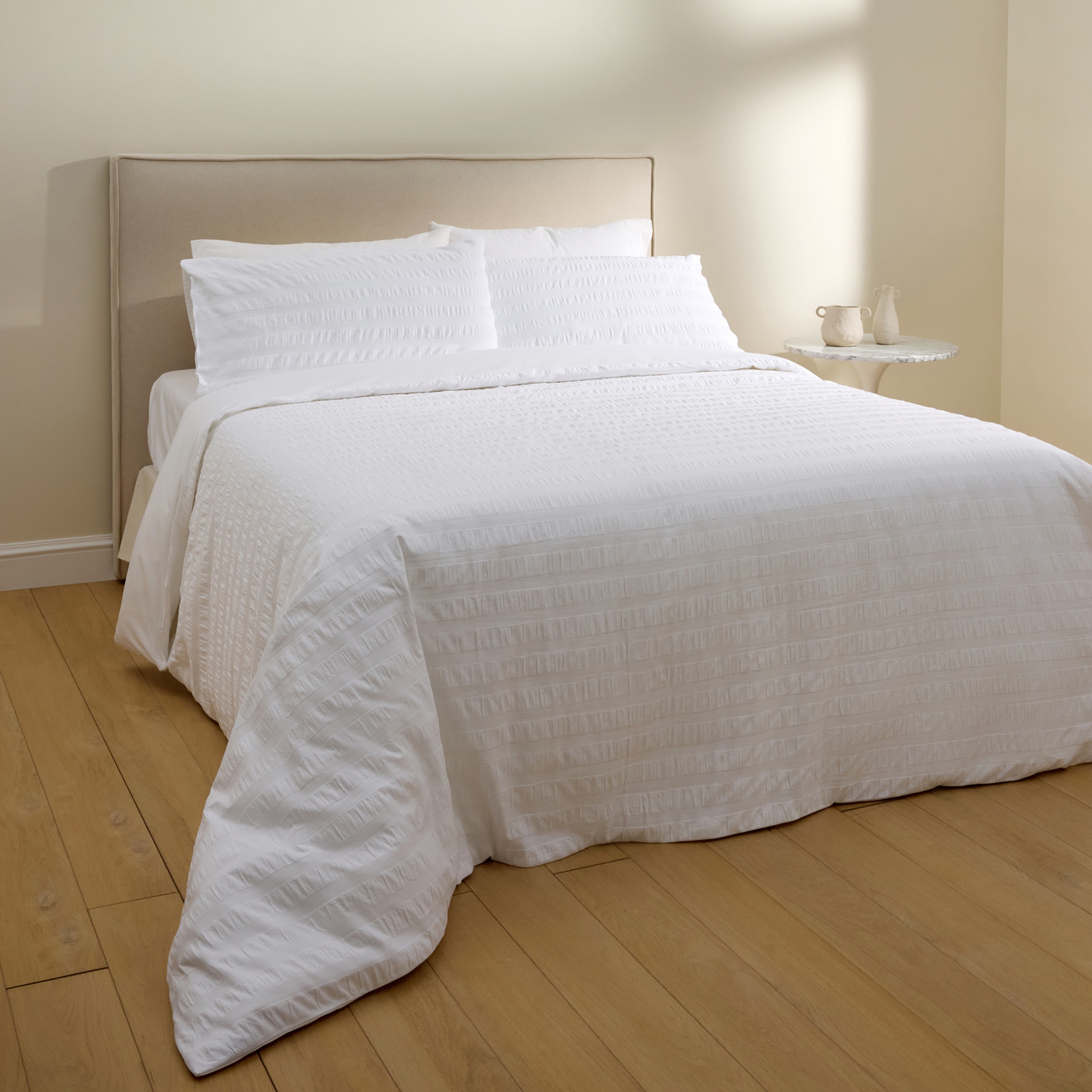 Conjunto de Capa de Edredão de Algodão Mara Branco-1