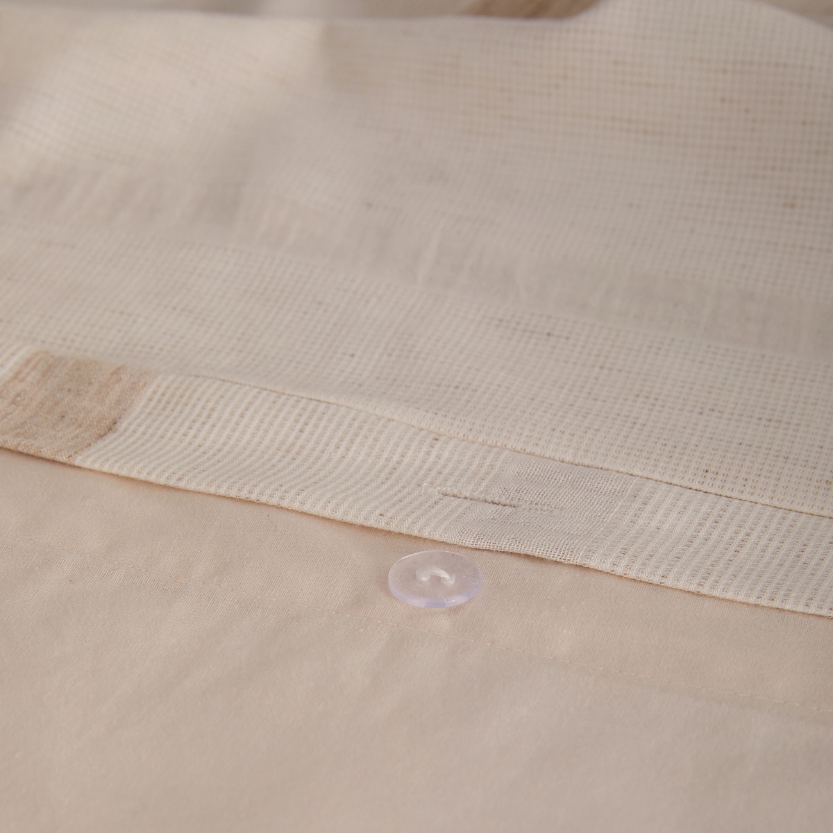 Conjunto de Capa de Edredão de Algodão e Linho Zane Bege-5